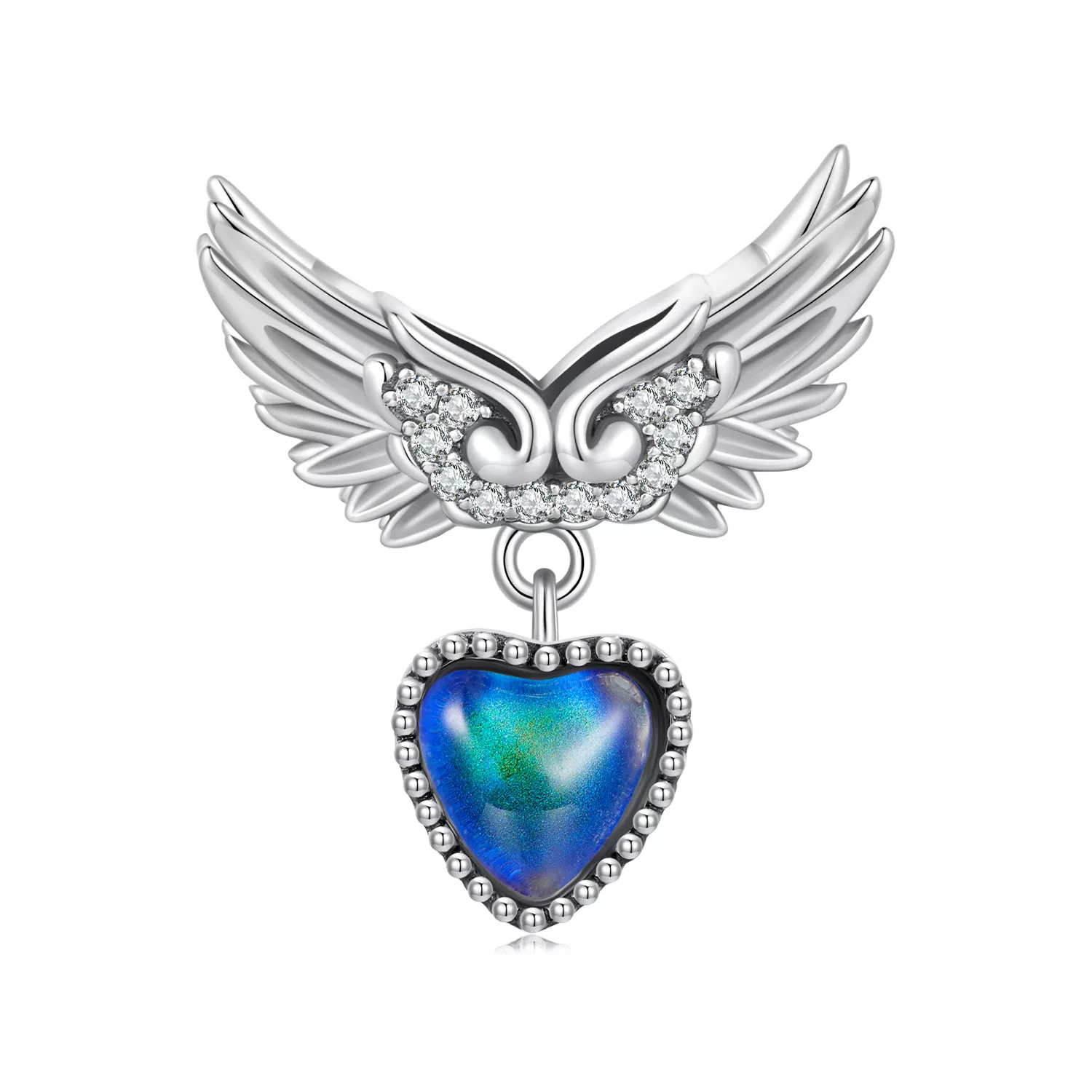 amuleto de piedra emocional con alas al estilo pandora scc2581