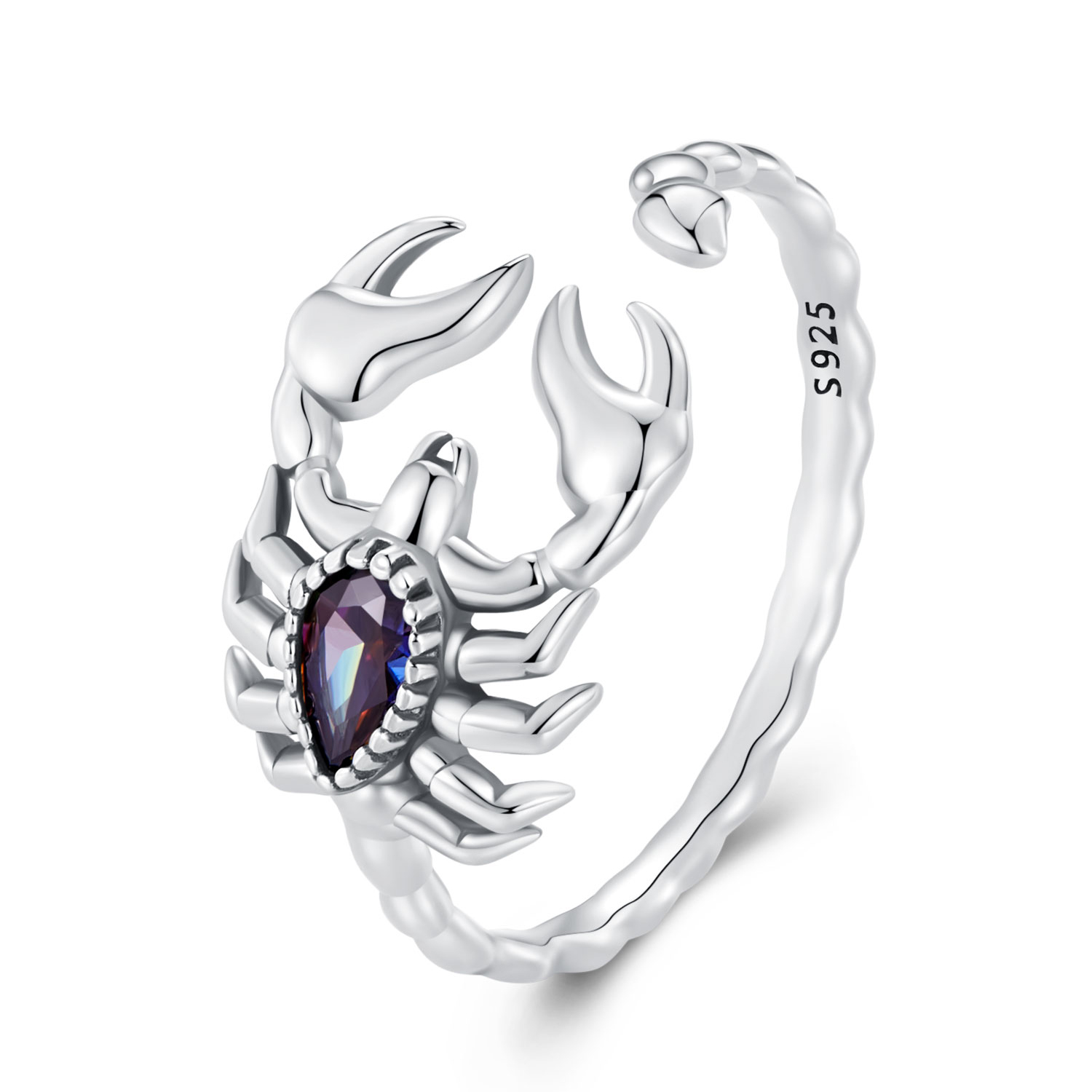 anillo abierto de estilo pandora retro con escorpión scr974 e