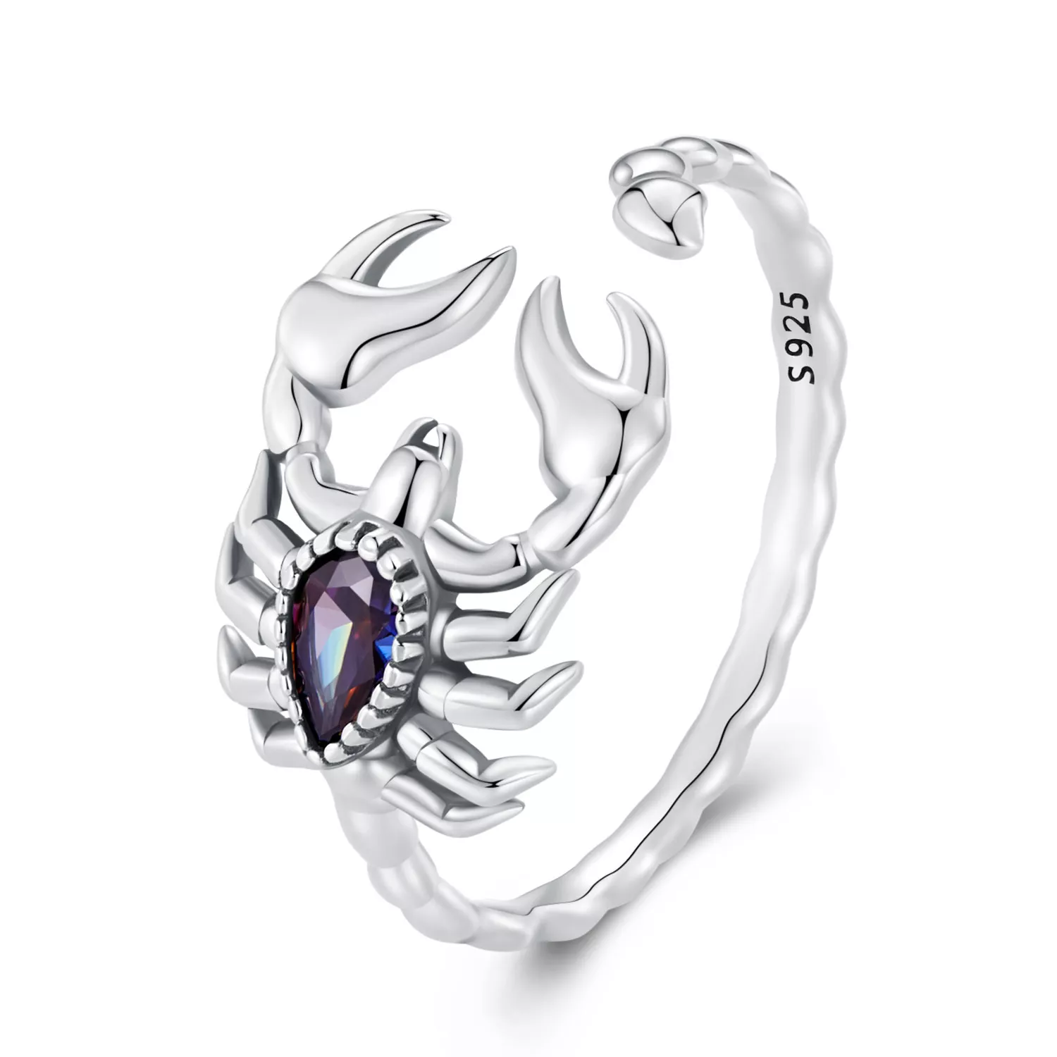 anillo abierto de estilo pandora retro con escorpión scr974 e