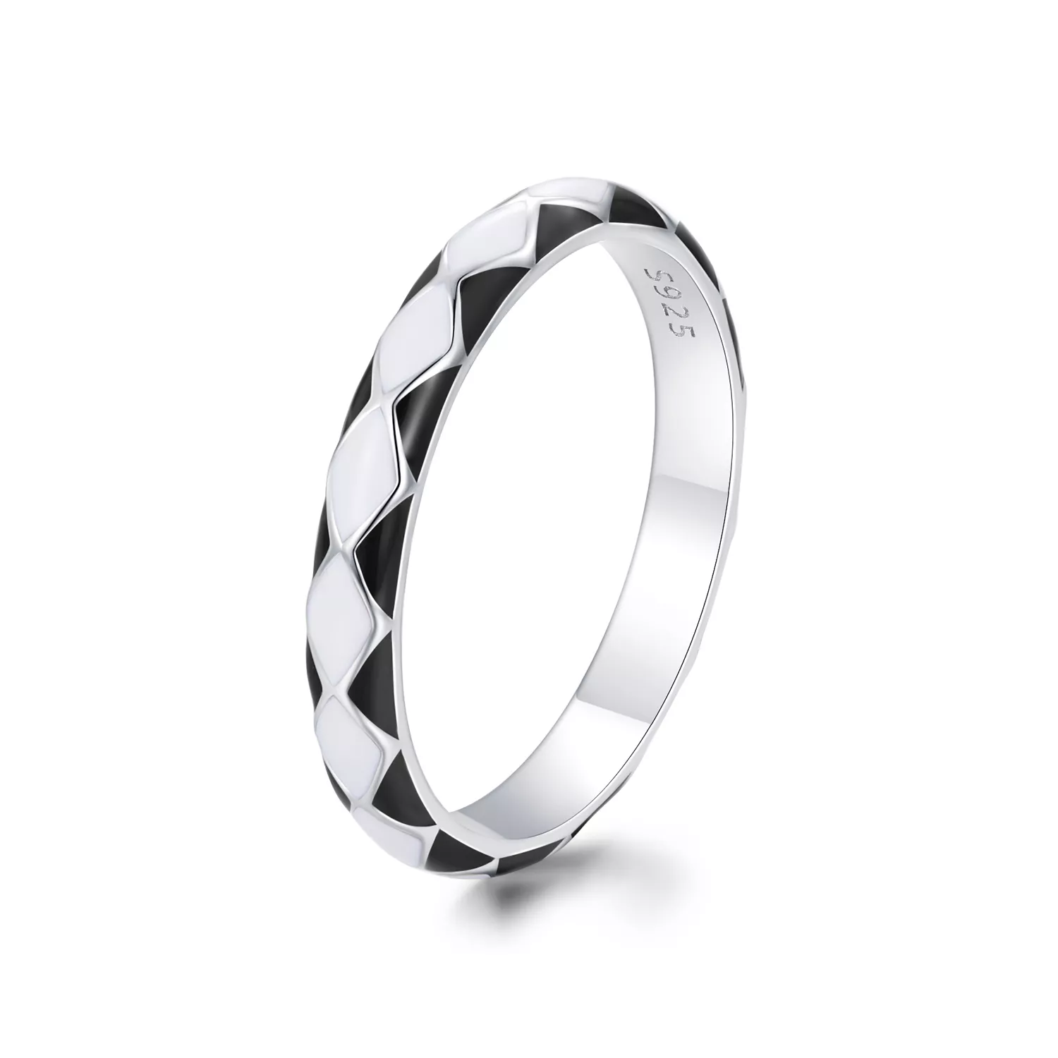 anillo con estilo pandora y diseño de diamantes scr943