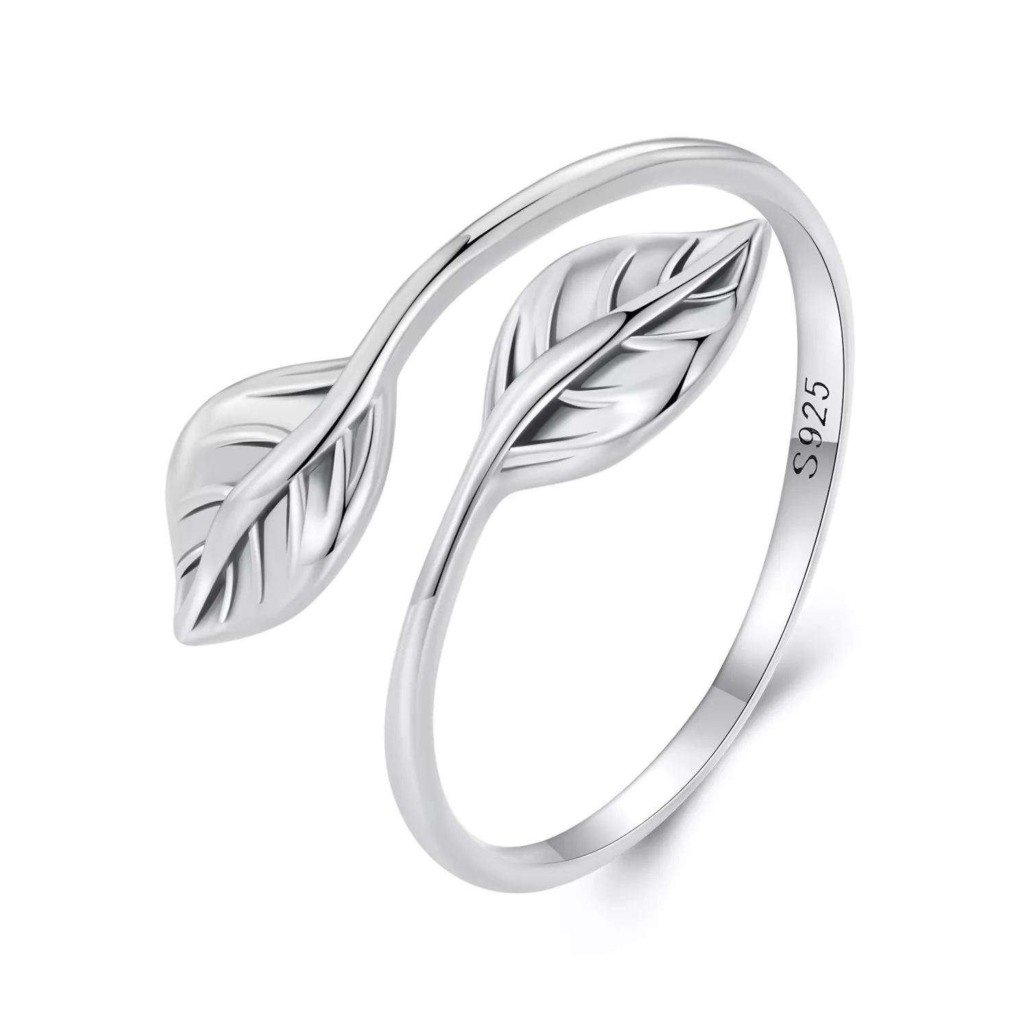 anillo de apertura de estilo pandora con hoja scr975 e