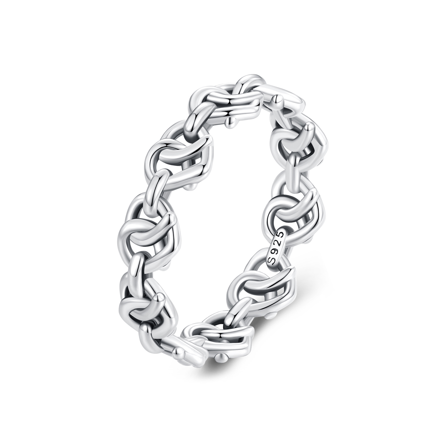 anillo de cadena con forma de corazón estilo pandora scr963