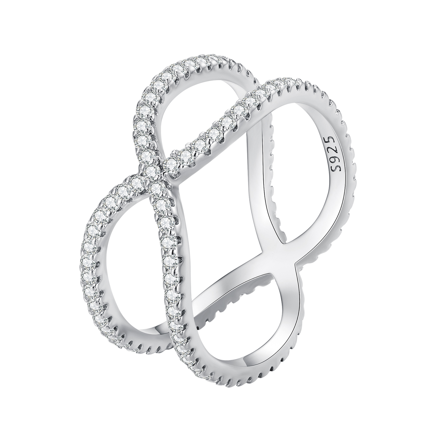 anillo de doble capa estilo pandora bsr386