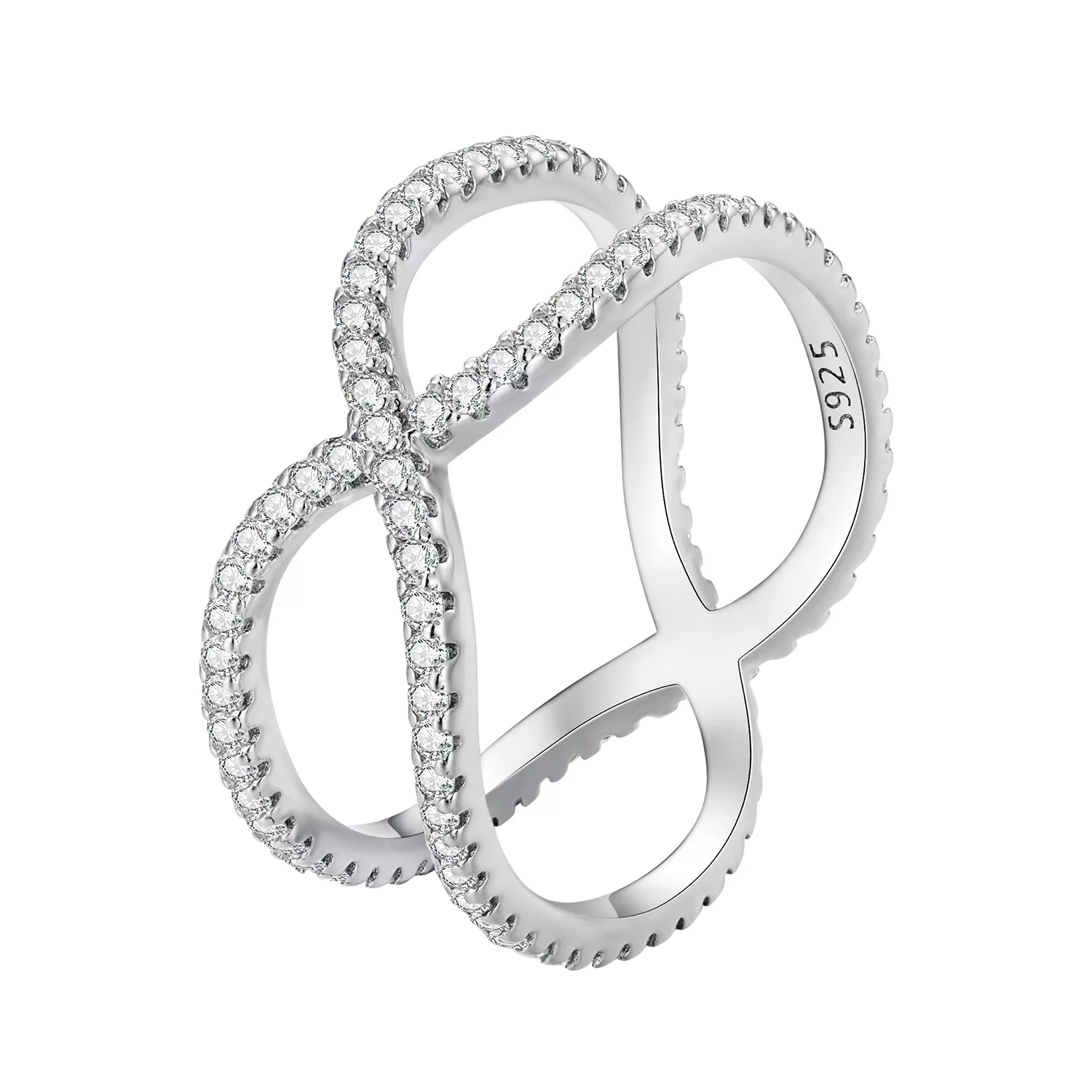 anillo de doble capa estilo pandora bsr386