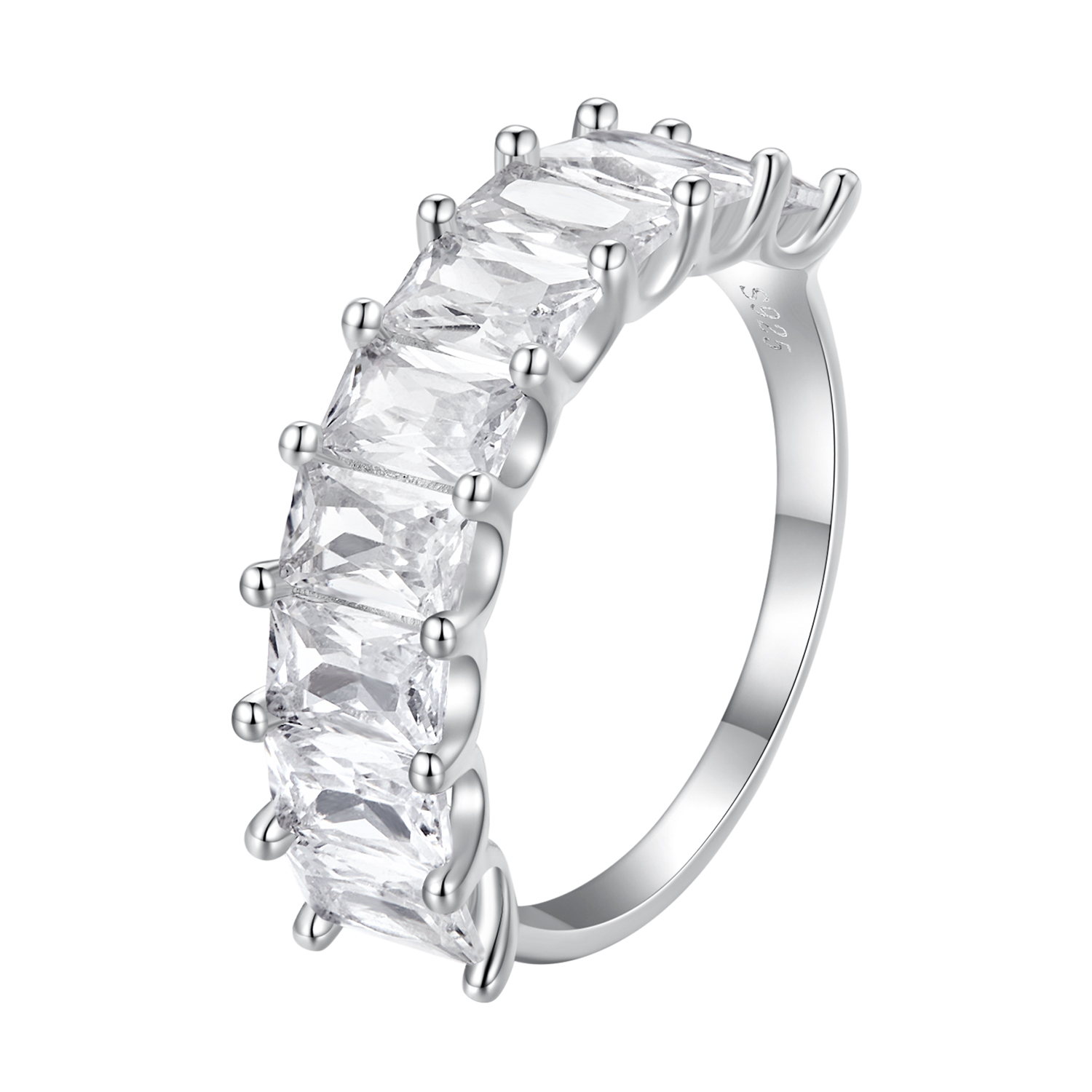 anillo de estilo pandora con circonita brillante bsr409