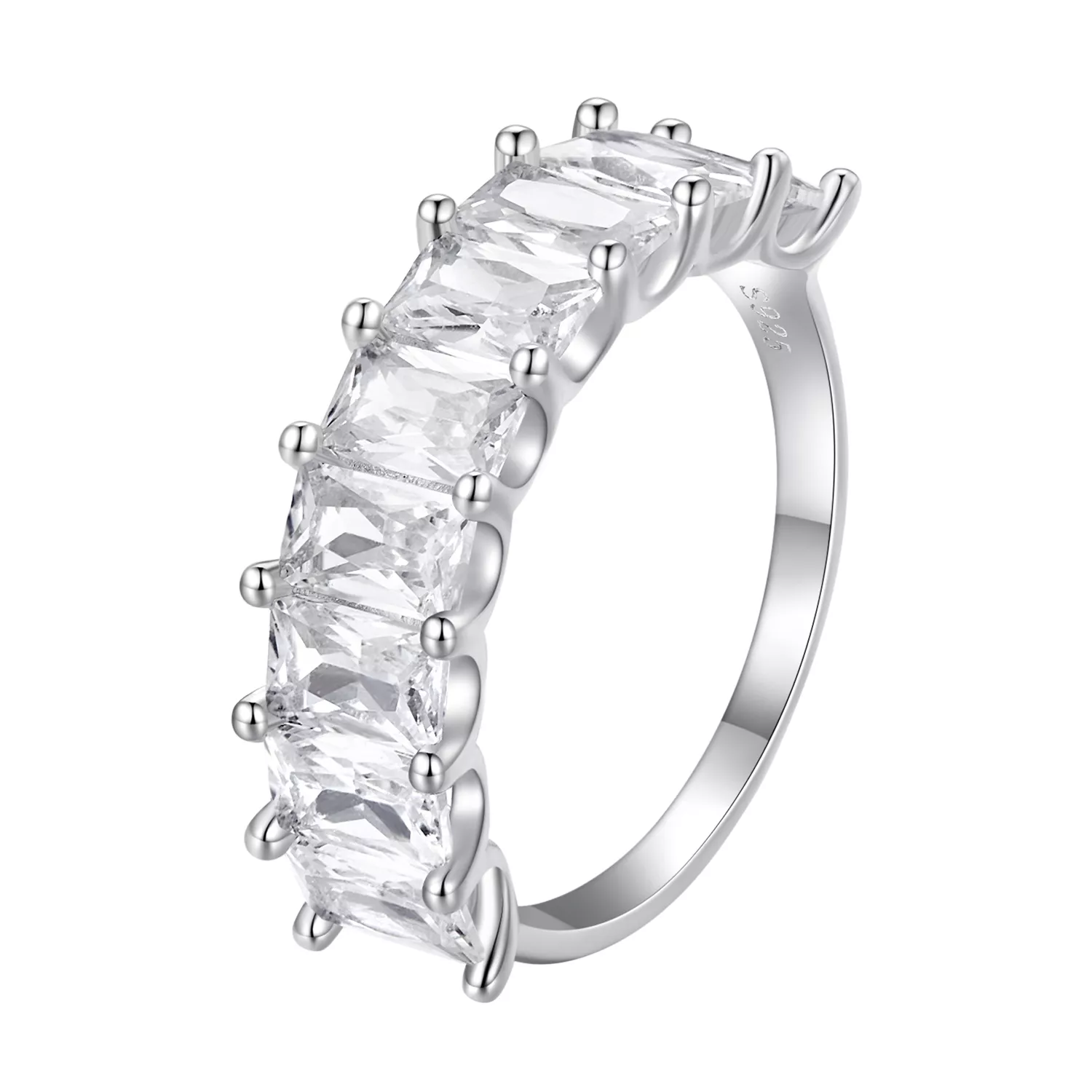anillo de estilo pandora con circonita brillante bsr409