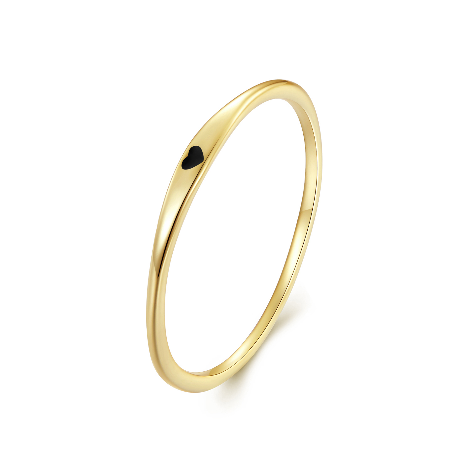 anillo de estilo pandora con corazón dorado de amor scr468 b