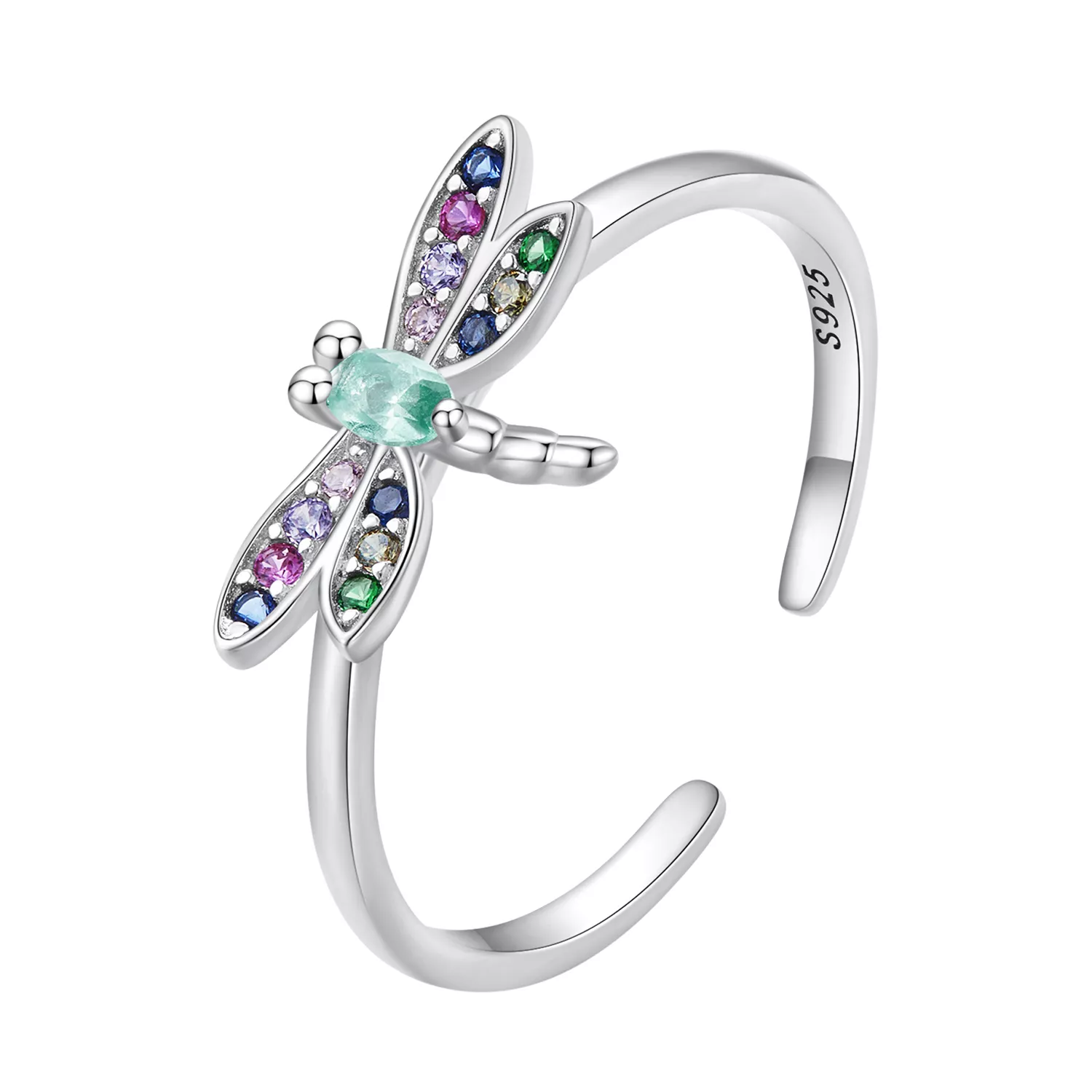 anillo de estilo pandora con libélula bsr384