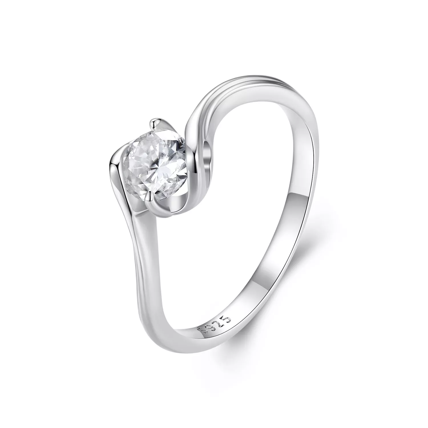 anillo de estilo pandora de 05 quilates de moissanita un certificado msr040