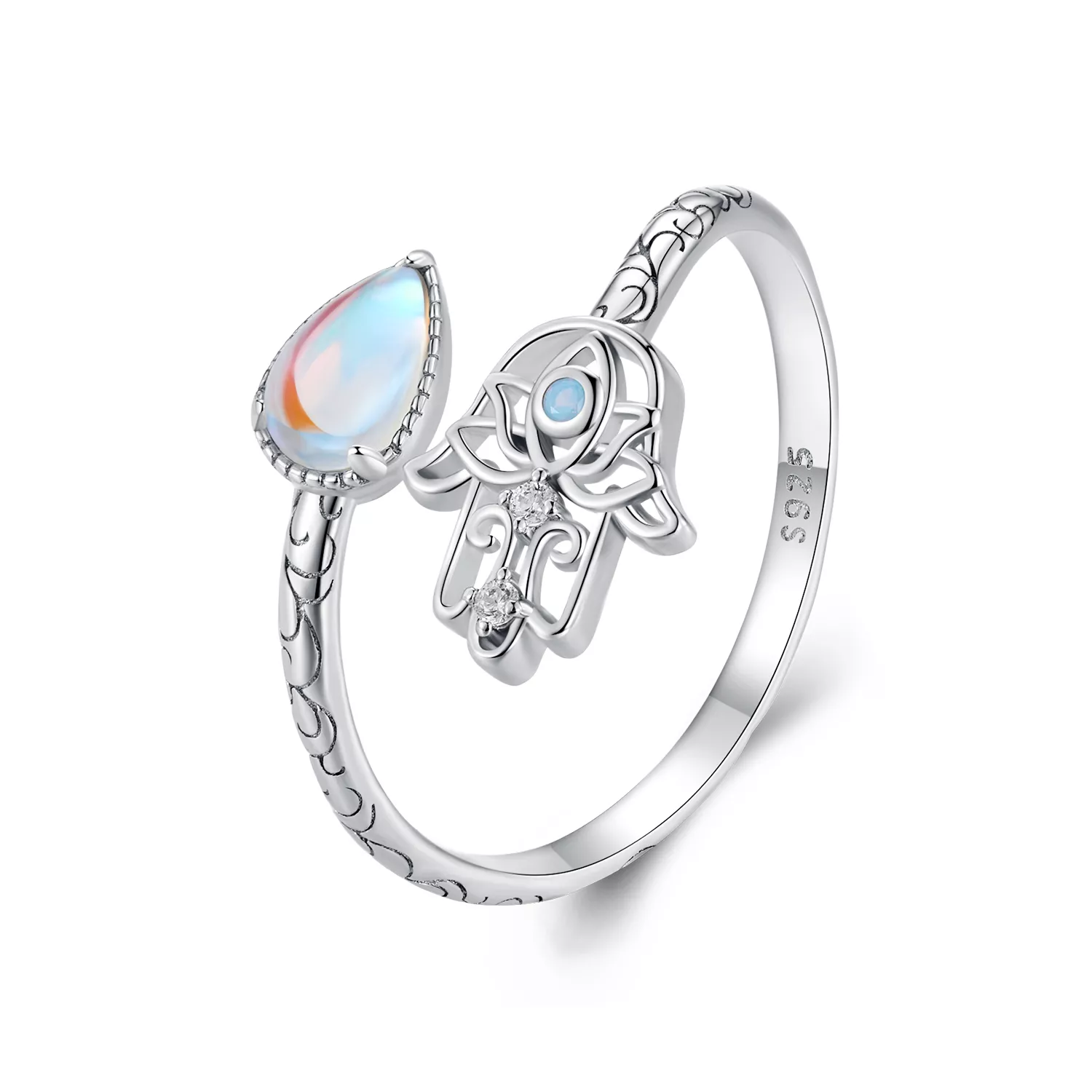 anillo de mano de la suerte estilo pandora bsr486 e