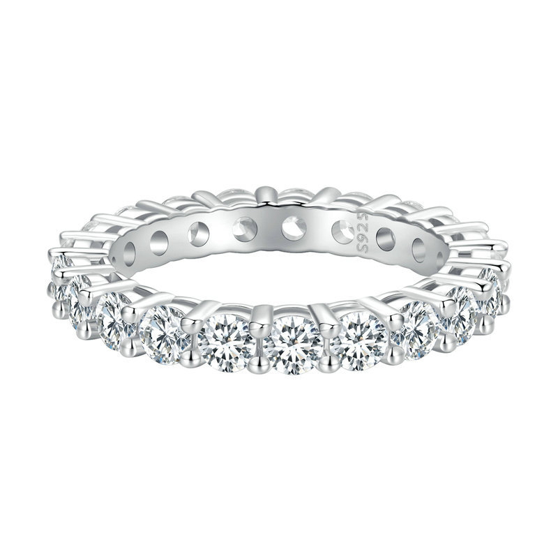 anillo de moissanita brillante de estilo pandora un certificado msr020