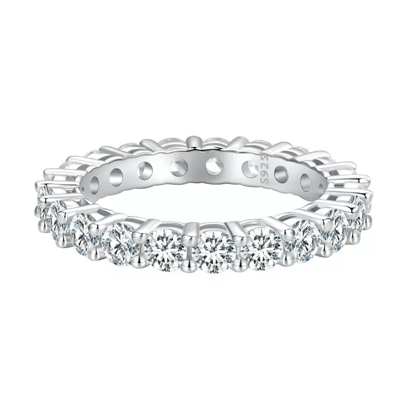 anillo de moissanita brillante de estilo pandora un certificado msr020