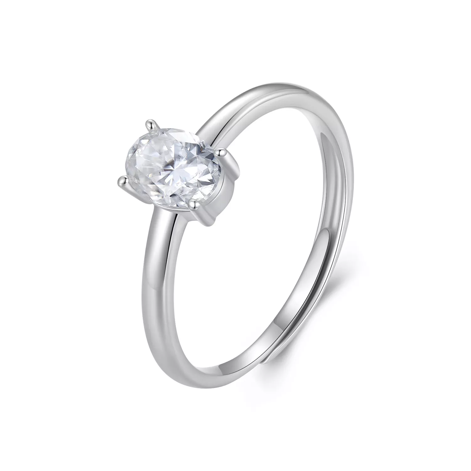 anillo de moissanite en forma de huevo estilo pandora de 1 quilate un certificado msr039