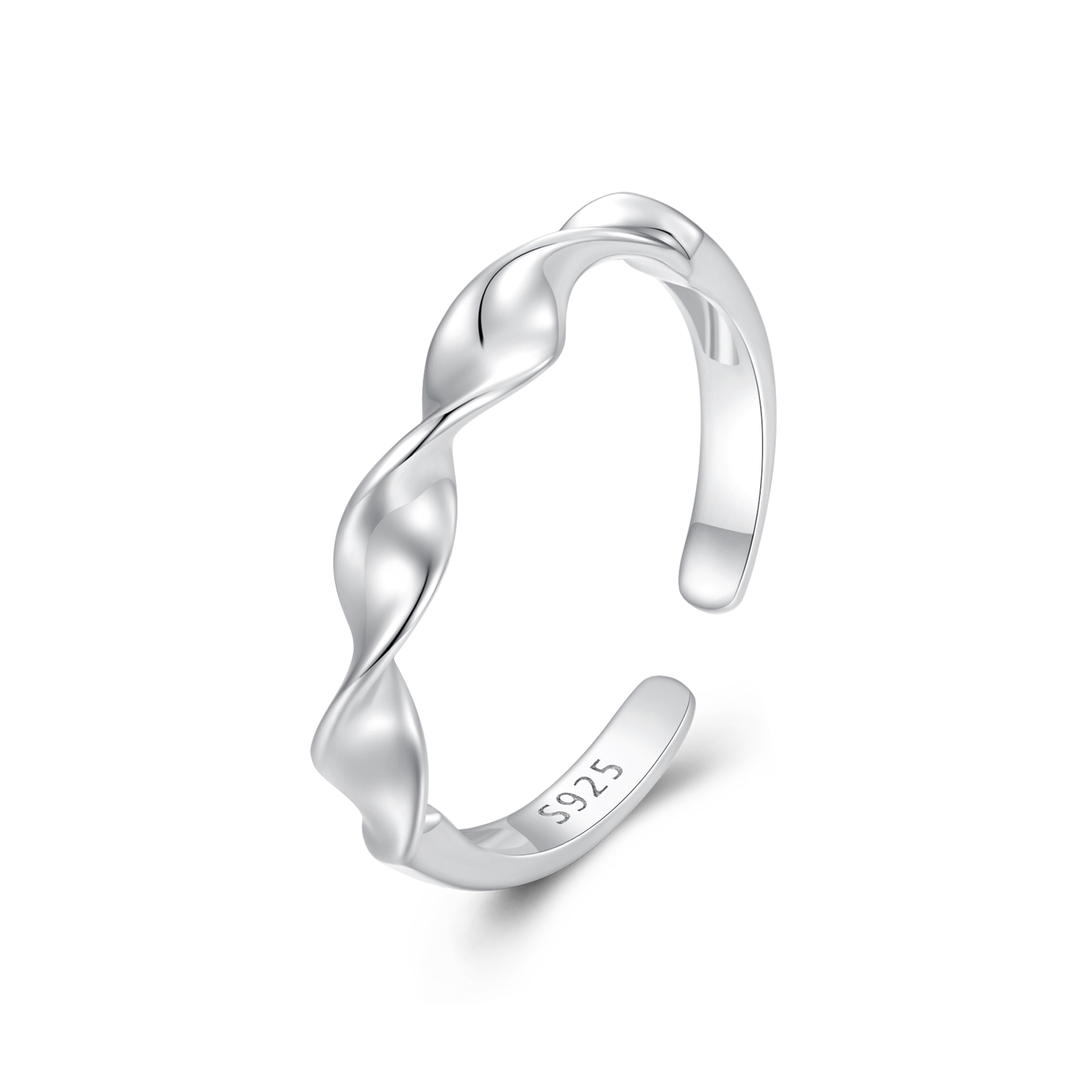 anillo de plata esterlina retorcida estilo pandora bsr468 e