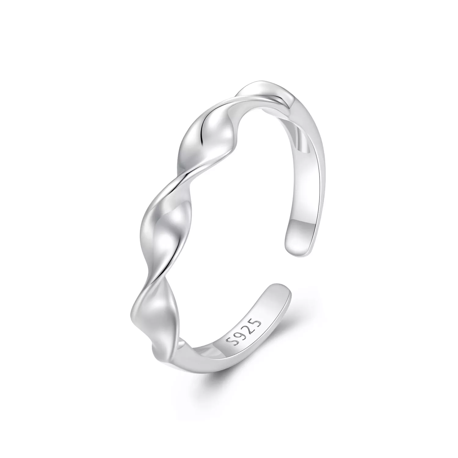 anillo de plata esterlina retorcida estilo pandora bsr468 e