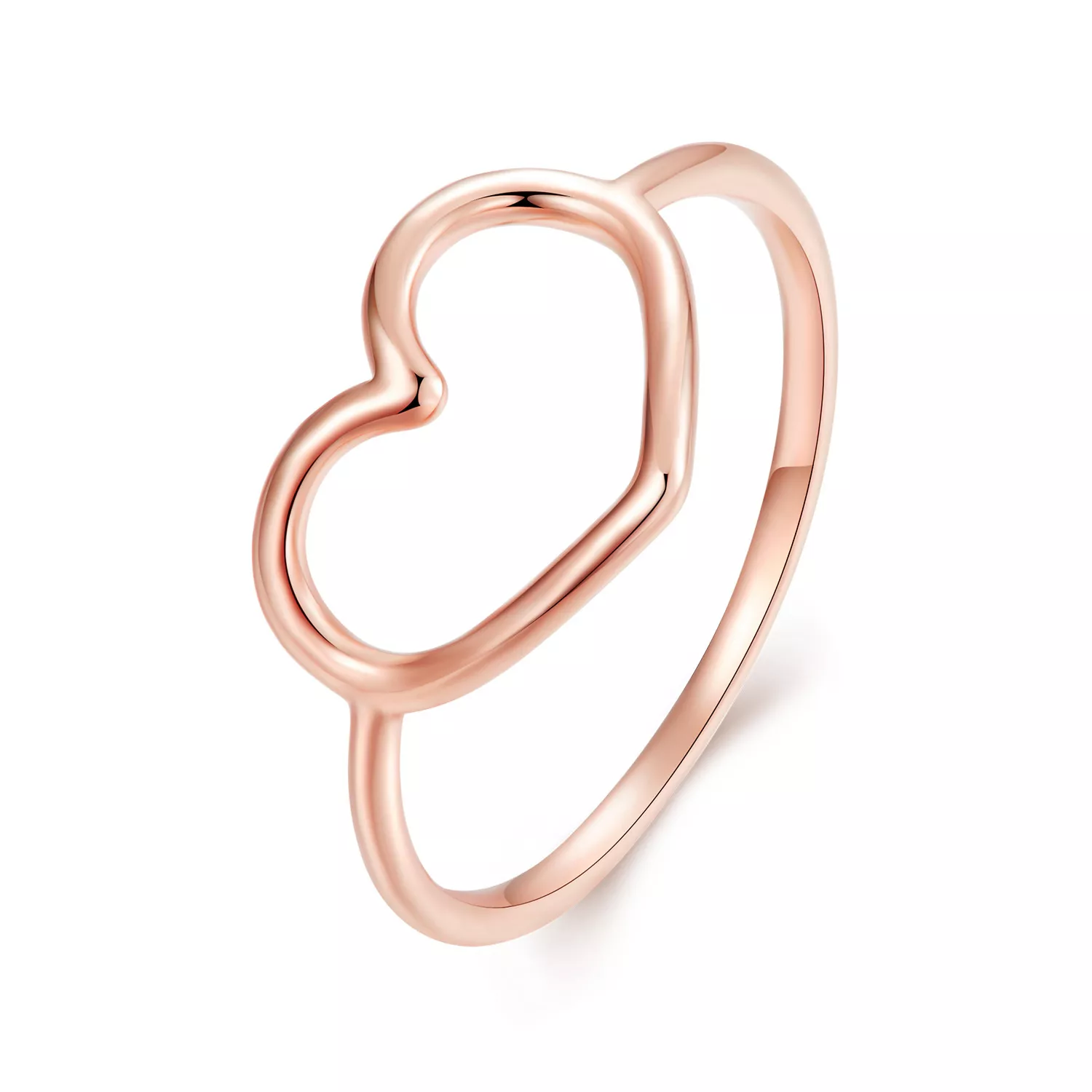 anillo en forma de corazón estilo pandora en oro rosa scr641 c
