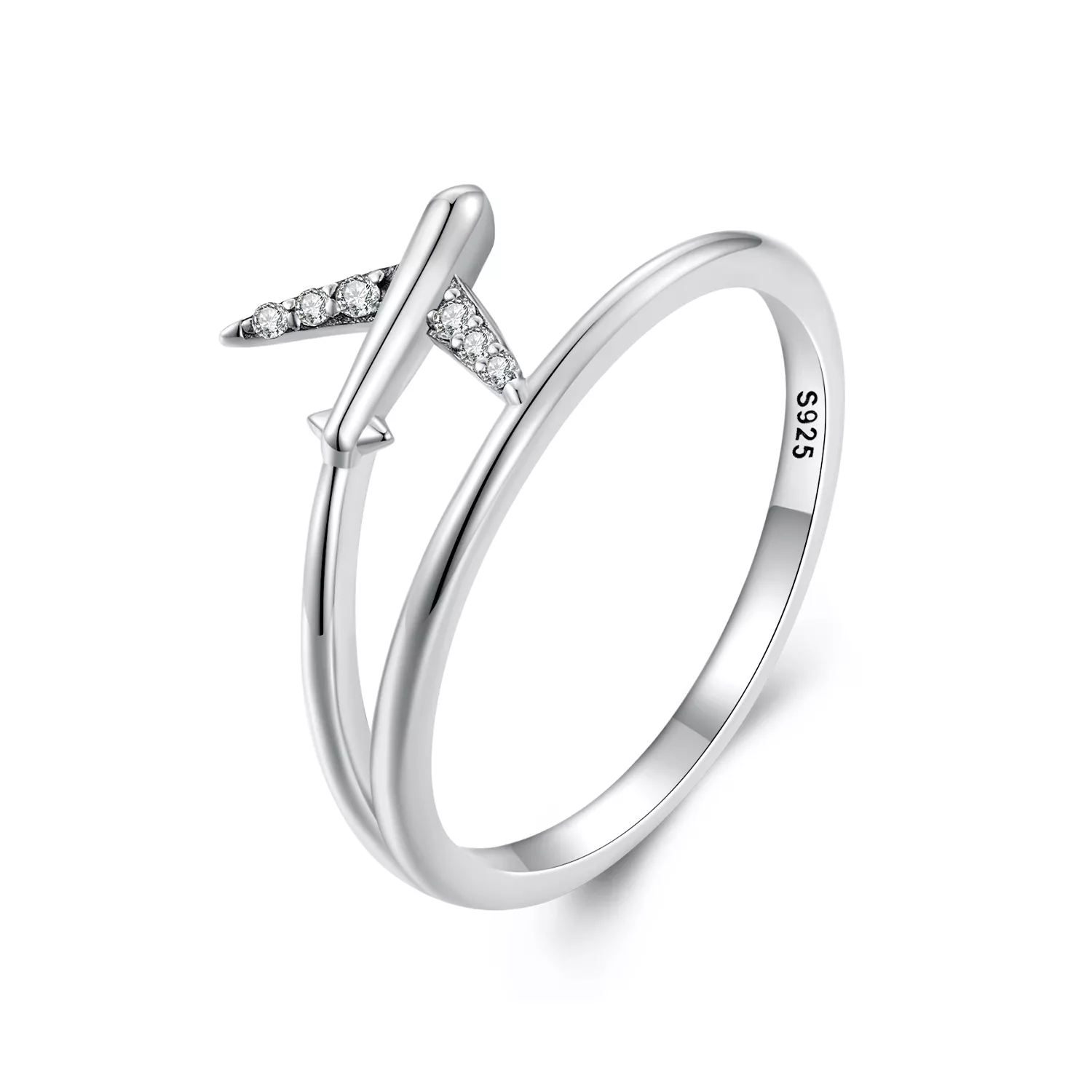 anillo estilo pandora avión scr967