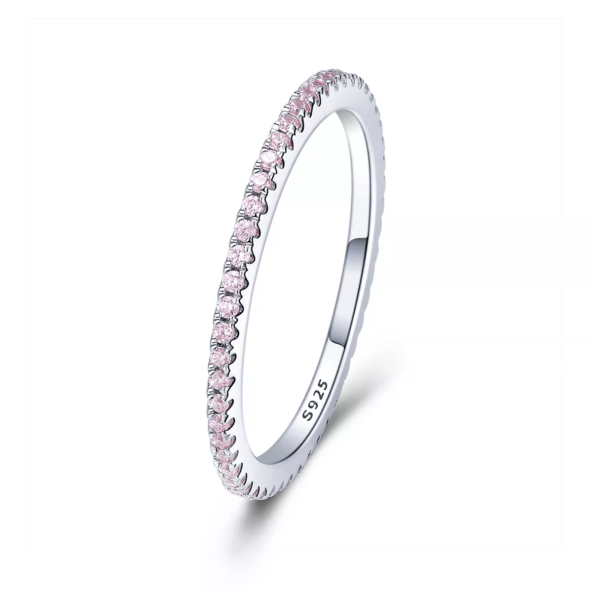 anillo estilo pandora con diamante rosa scr066 j