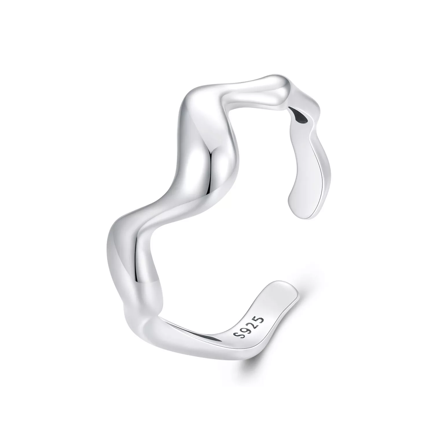 anillo estilo pandora con diseño de onda scr954