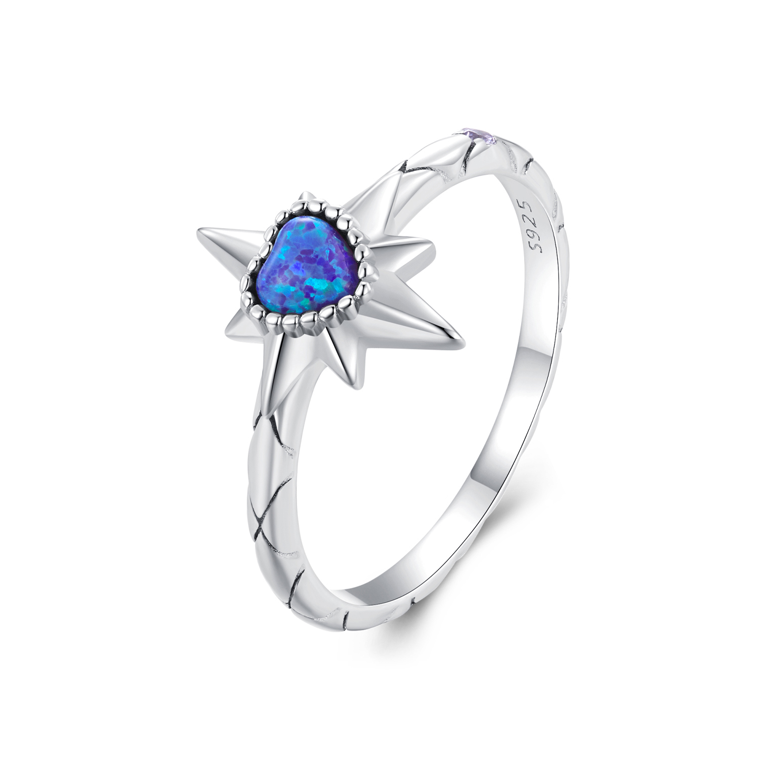 anillo estilo pandora con estrella bsr455