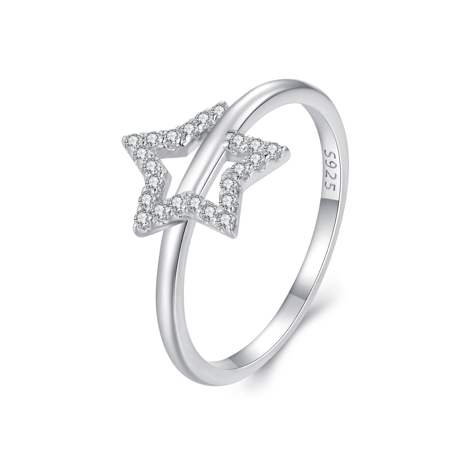 anillo estilo pandora con forma de estrella bsr450