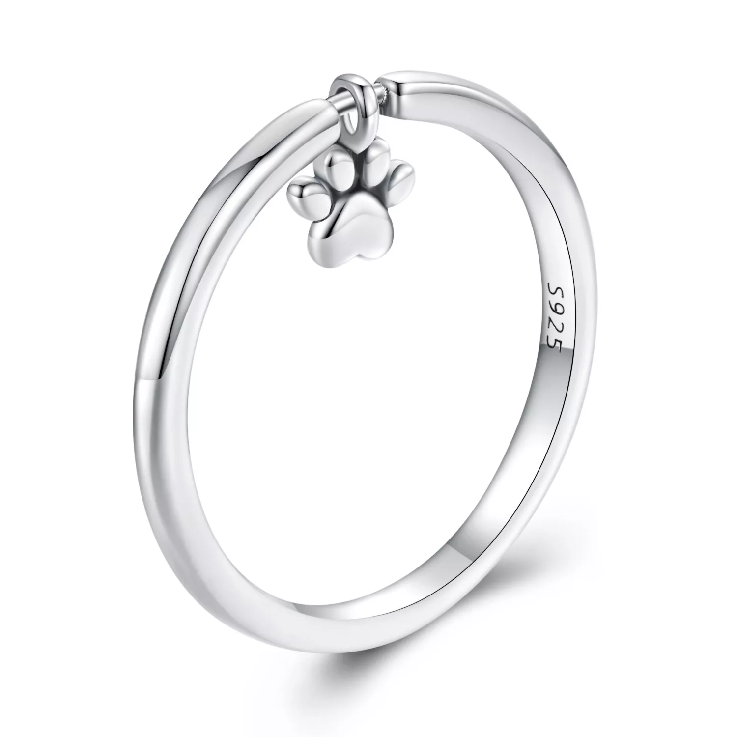 anillo estilo pandora con huella de perro scr892