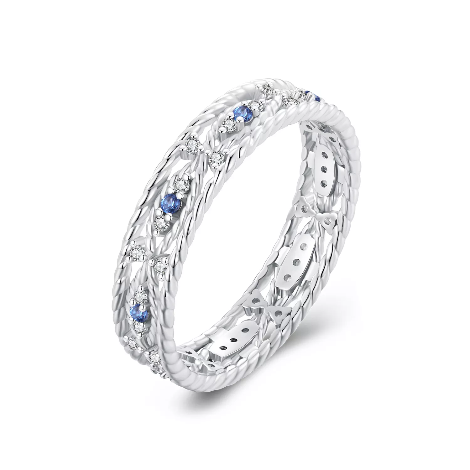 anillo estilo pandora con ojo del diablo bsr456