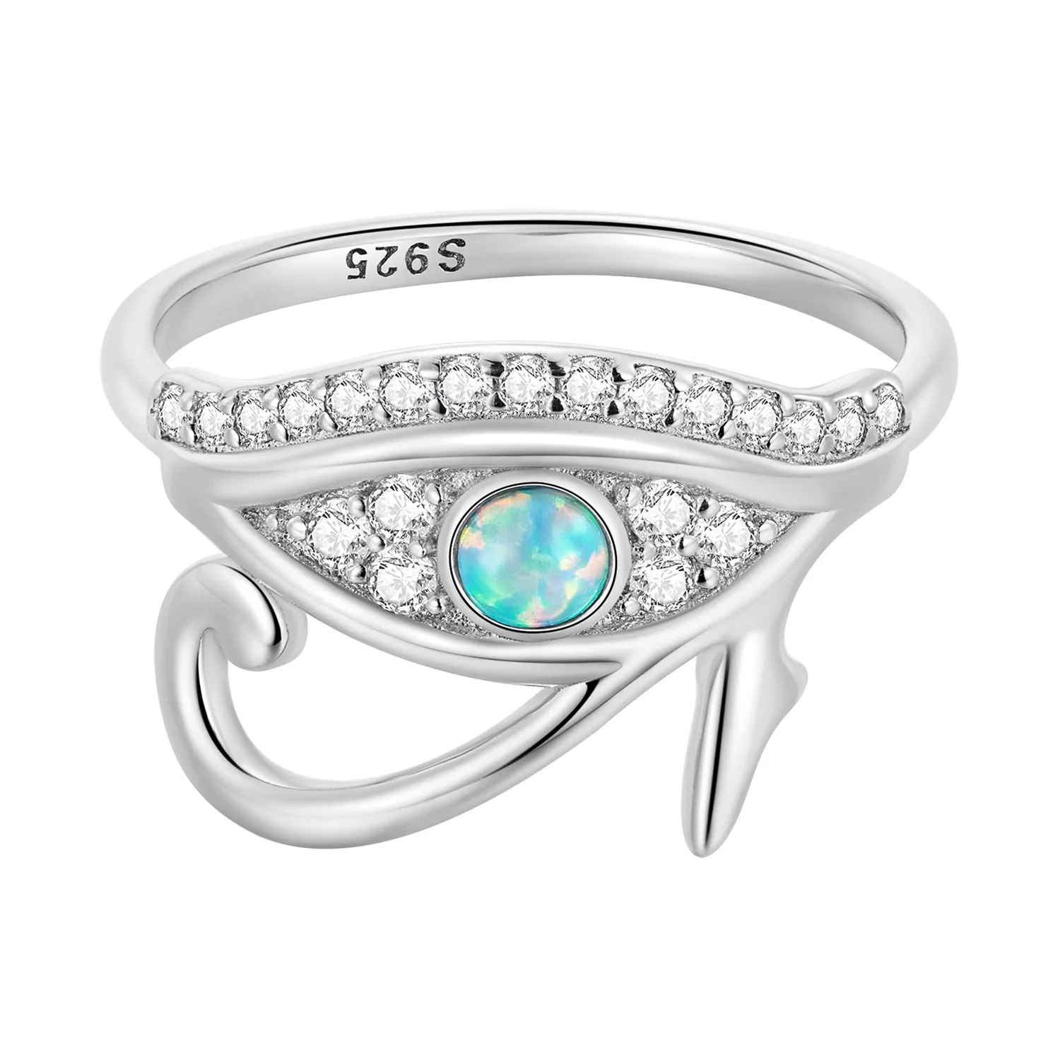 anillo estilo pandora con zirconia ojo de horus bsr403