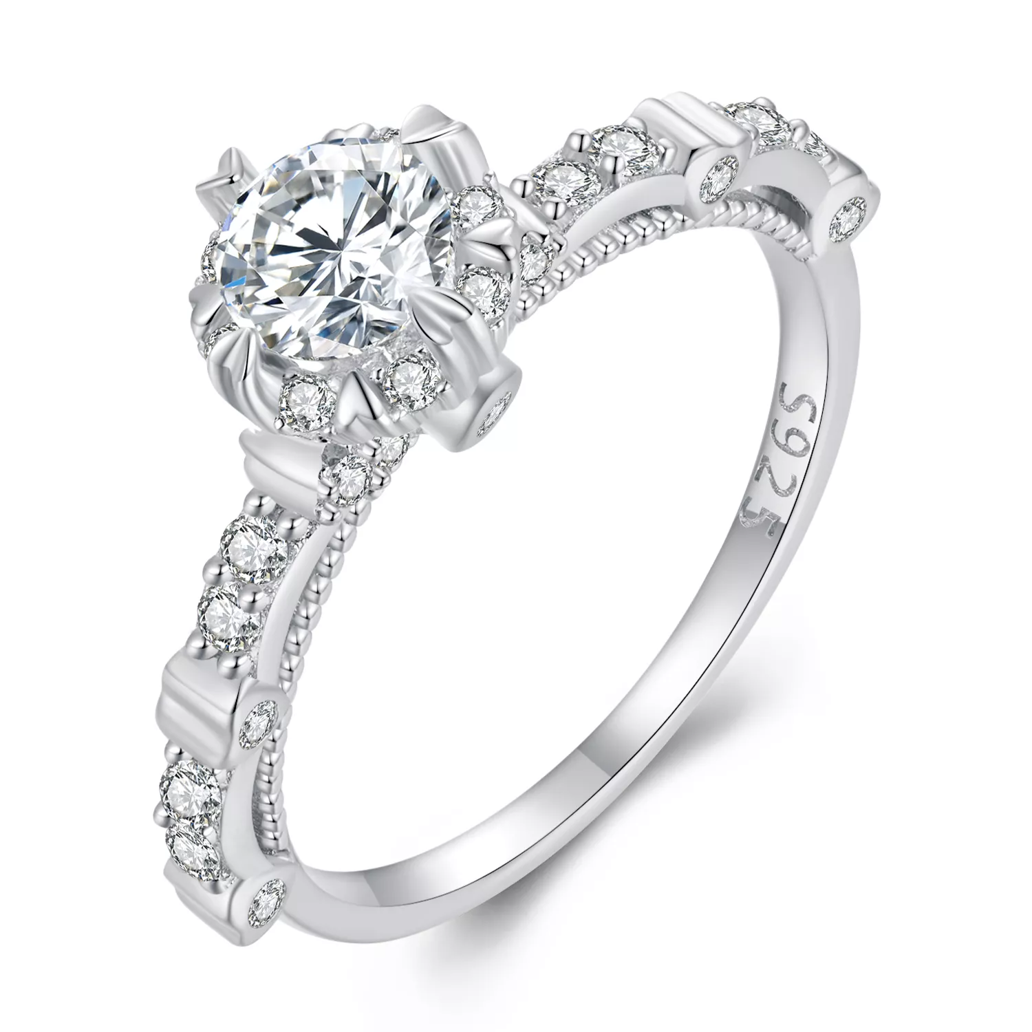 anillo exquisito estilo pandora con moissanita msr023