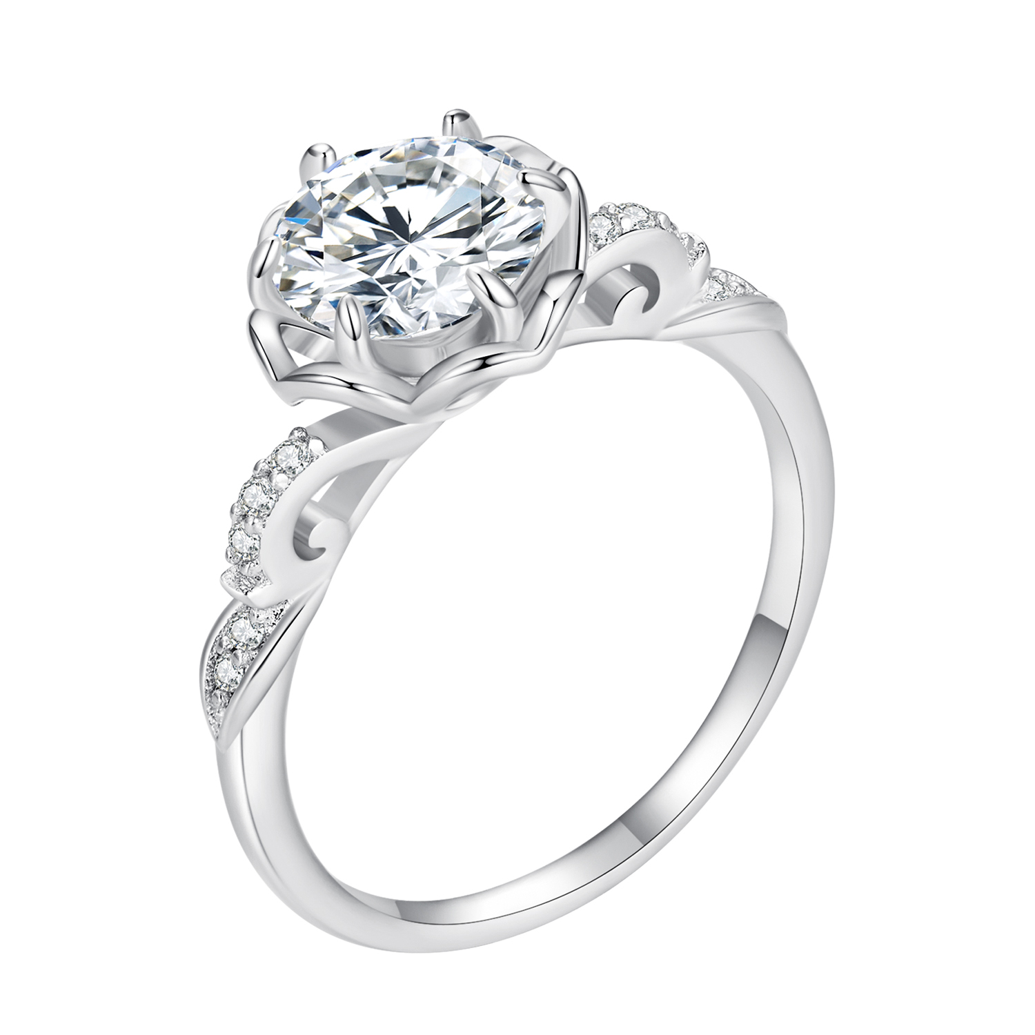 anillo romántico estilo pandora con rosa bsr387