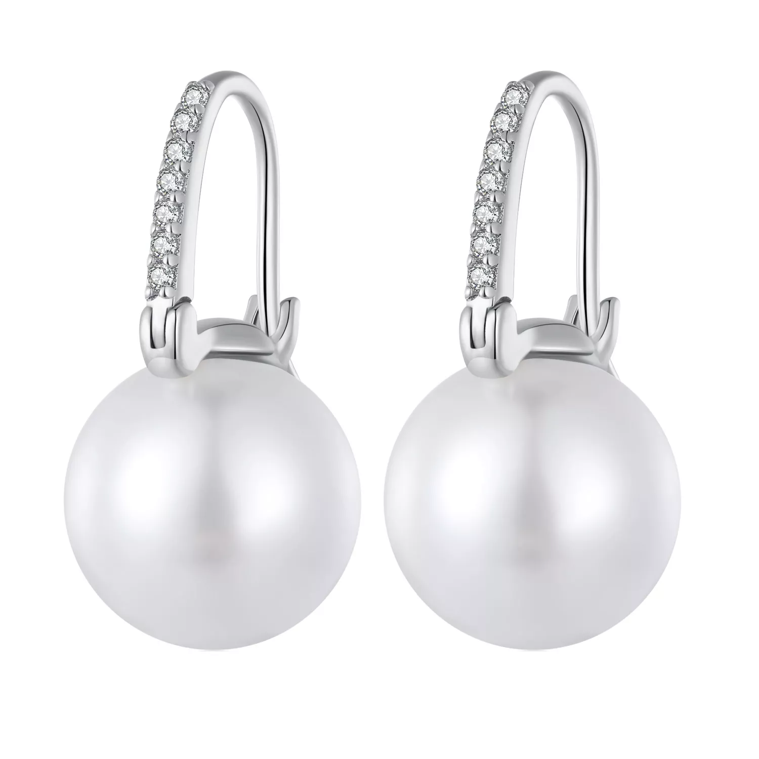 aretes de argollas con cuentas de conchas estilo pandora sce1583