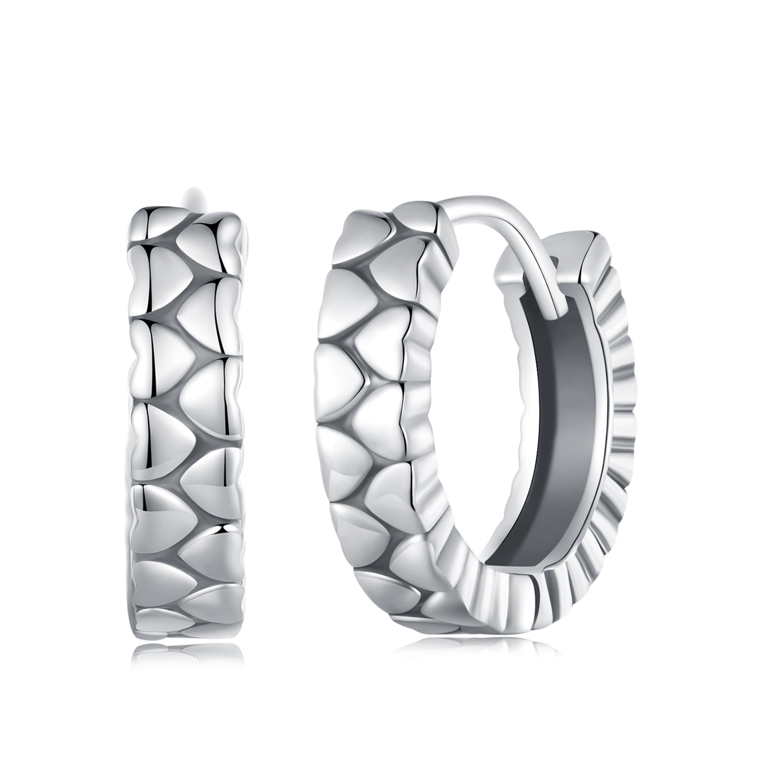 aretes de aro con corazón estilo pandora sce1653
