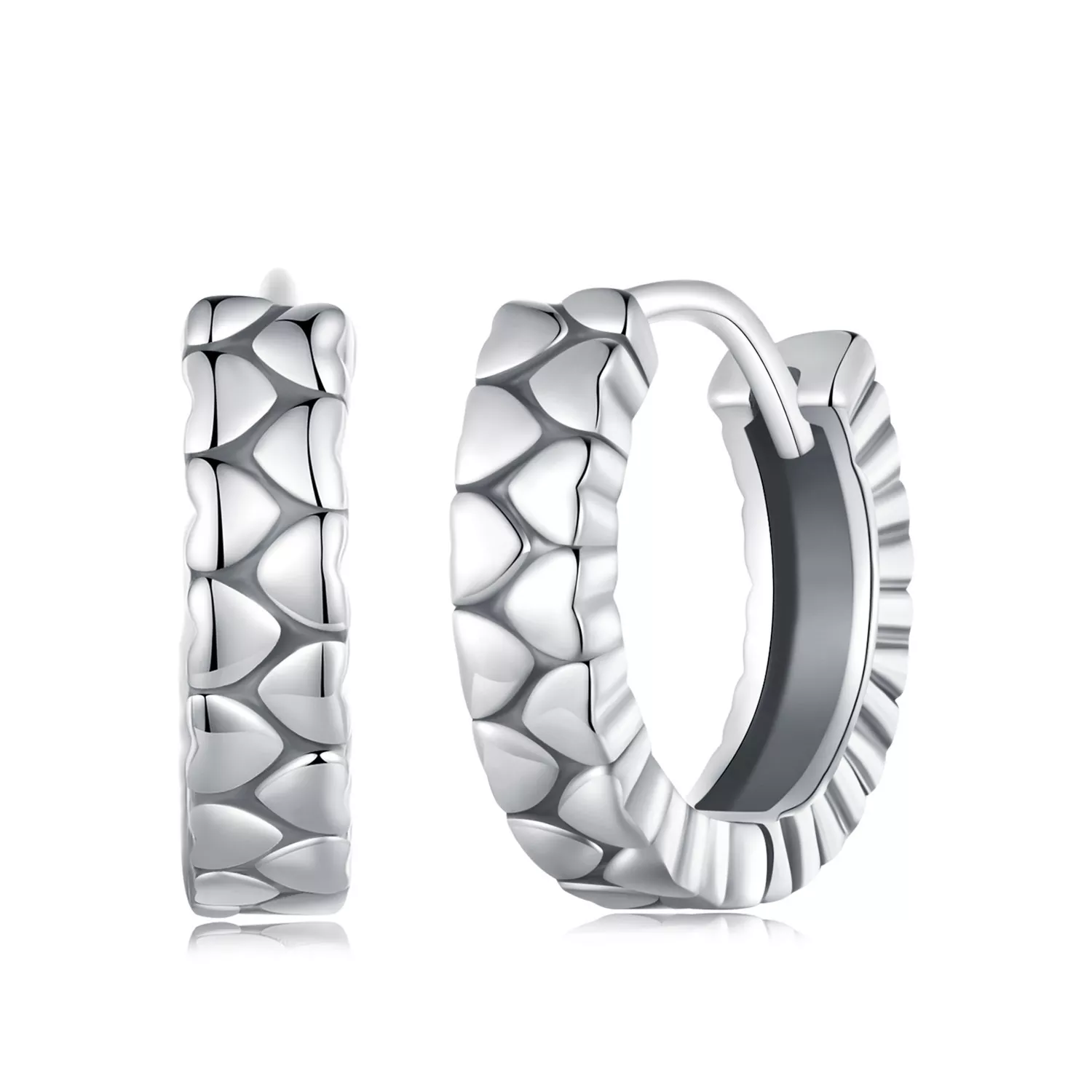 aretes de aro con corazón estilo pandora sce1653