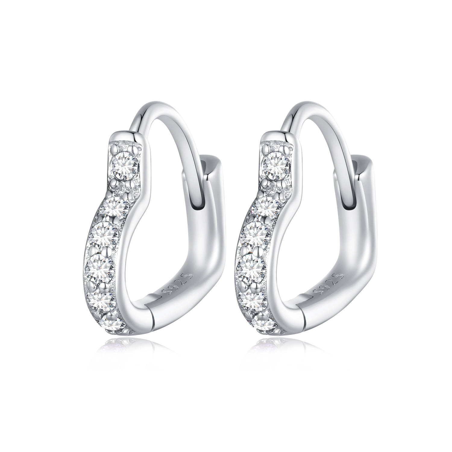 aretes de aro en forma de corazón al estilo pandora sce1626