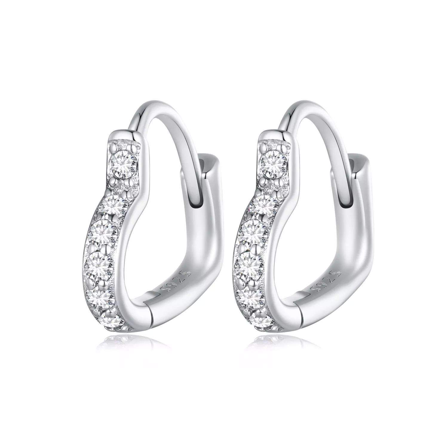 aretes de aro en forma de corazón al estilo pandora sce1626