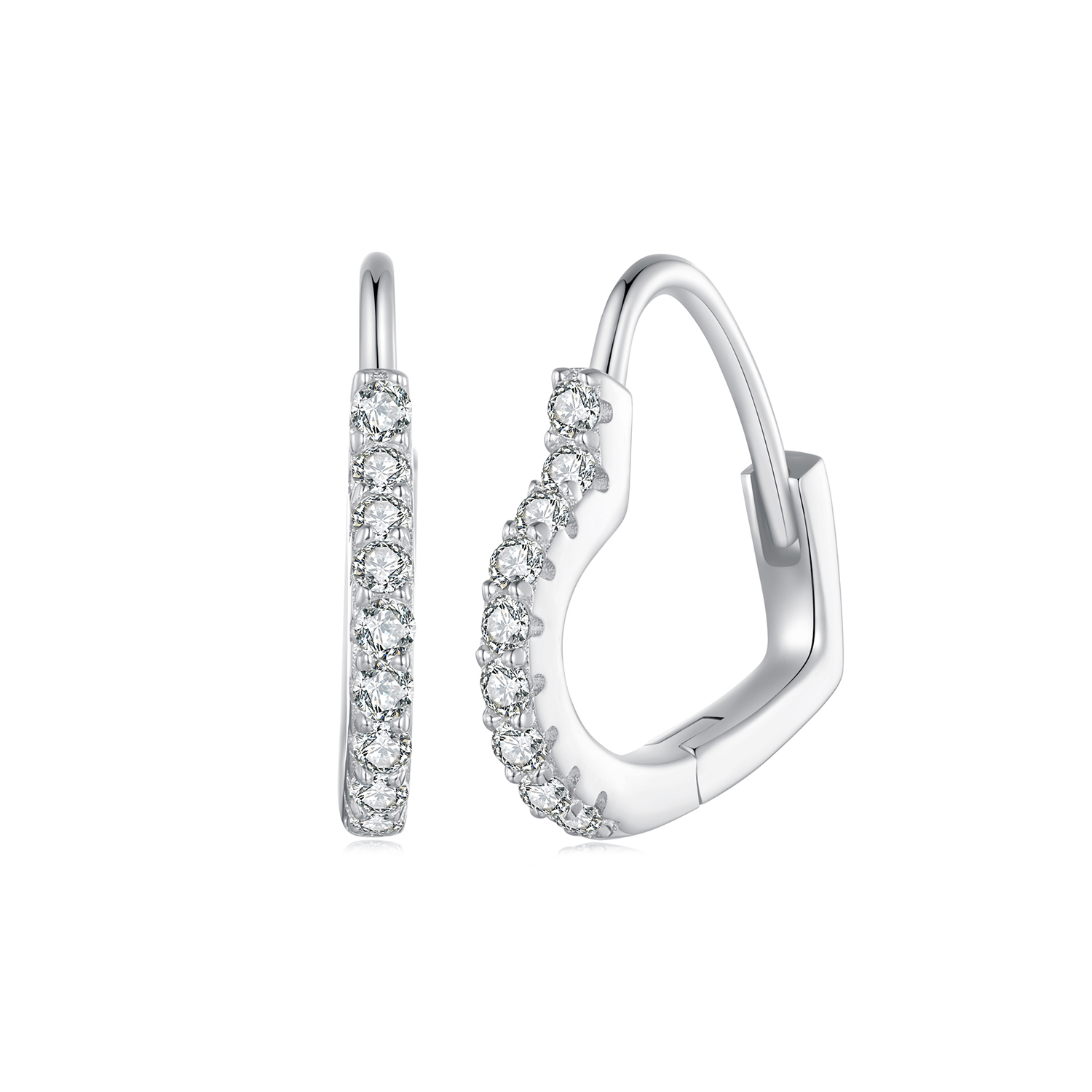 aretes de aro en forma de corazón estilo pandora con moissanita un certificado mse035