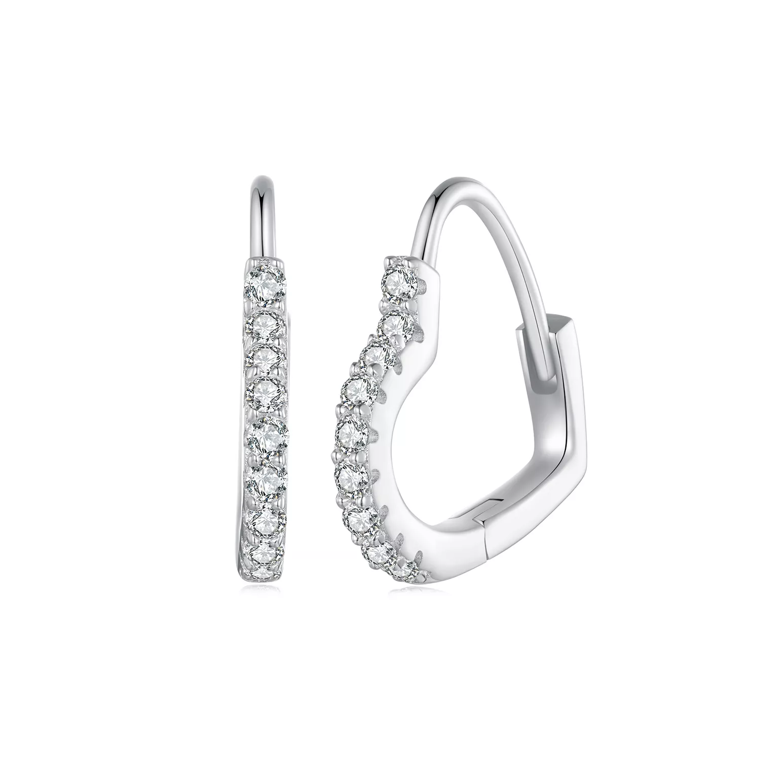aretes de aro en forma de corazón estilo pandora con moissanita un certificado mse035