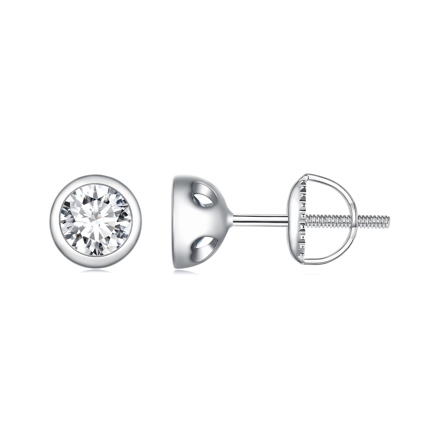 aretes de montaje engastado estilo pandora con moissanite mse026