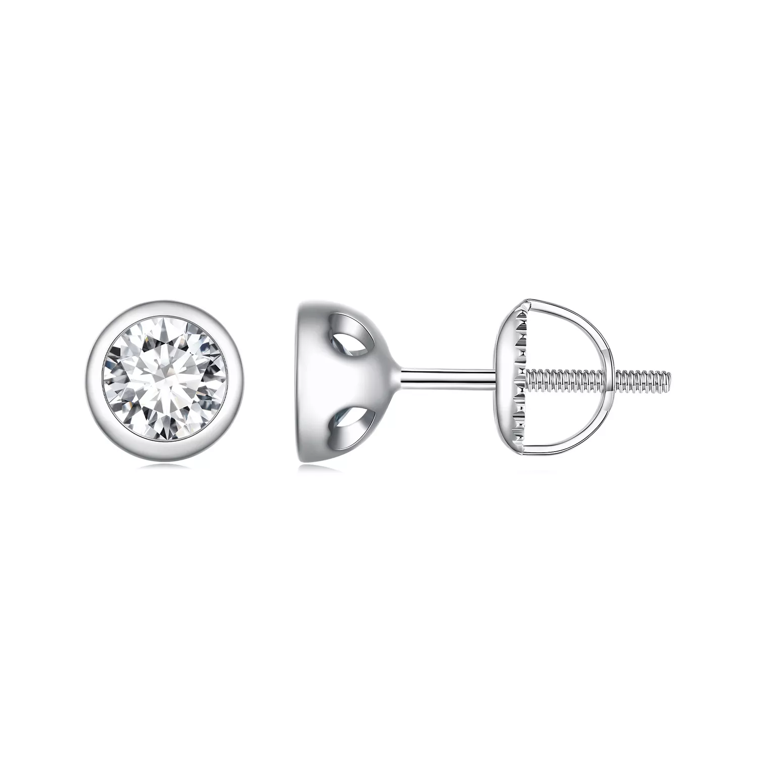 aretes de montaje engastado estilo pandora con moissanite mse026