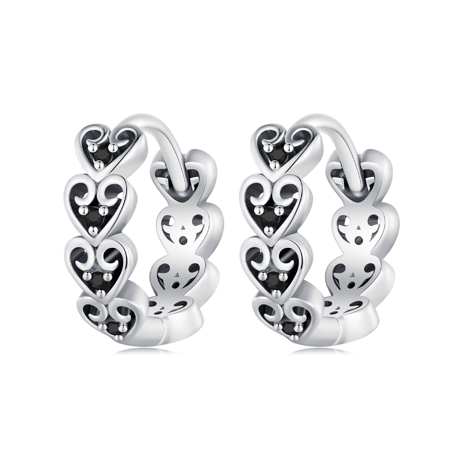 aretes estilo pandora en forma de corazón sce1613