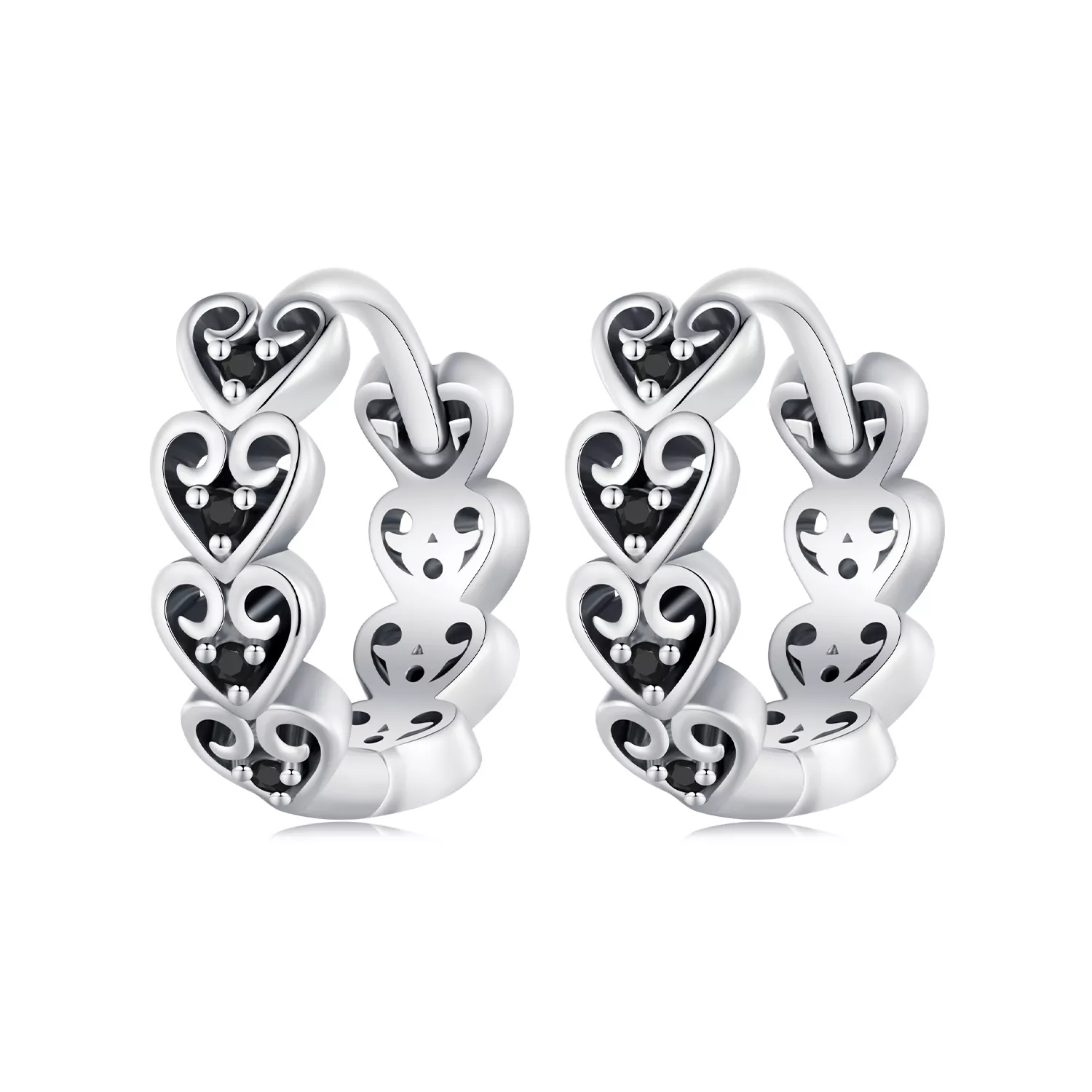aretes estilo pandora en forma de corazón sce1613