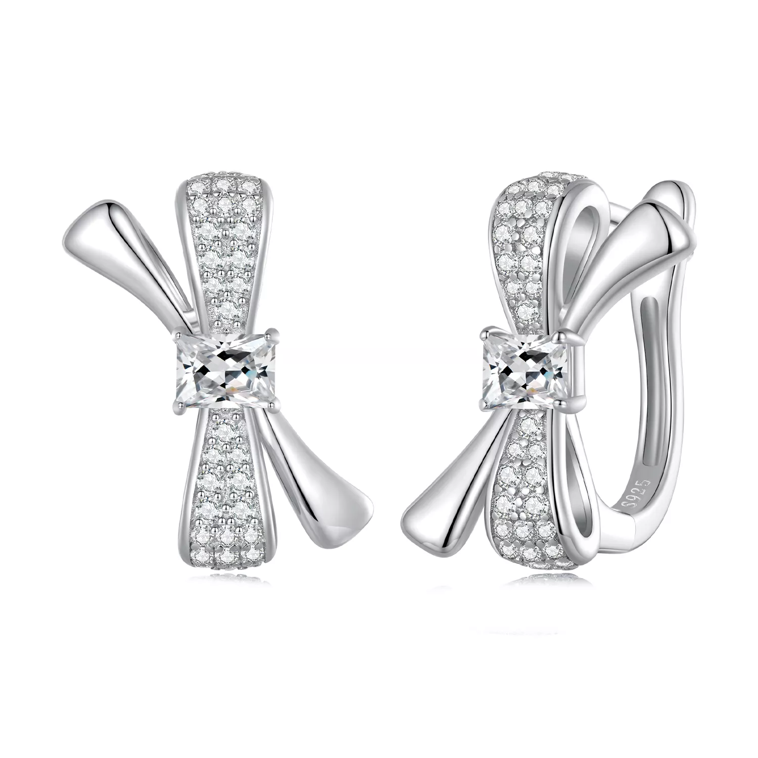 aros de argolla con lazo de estilo pandora bse810