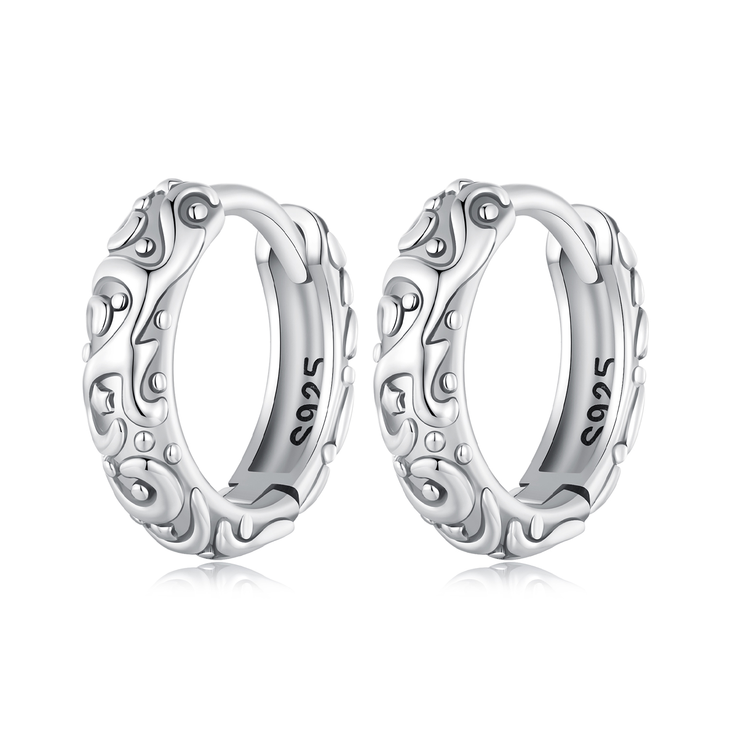 aros de estilo pandora con patrón retro sce1659