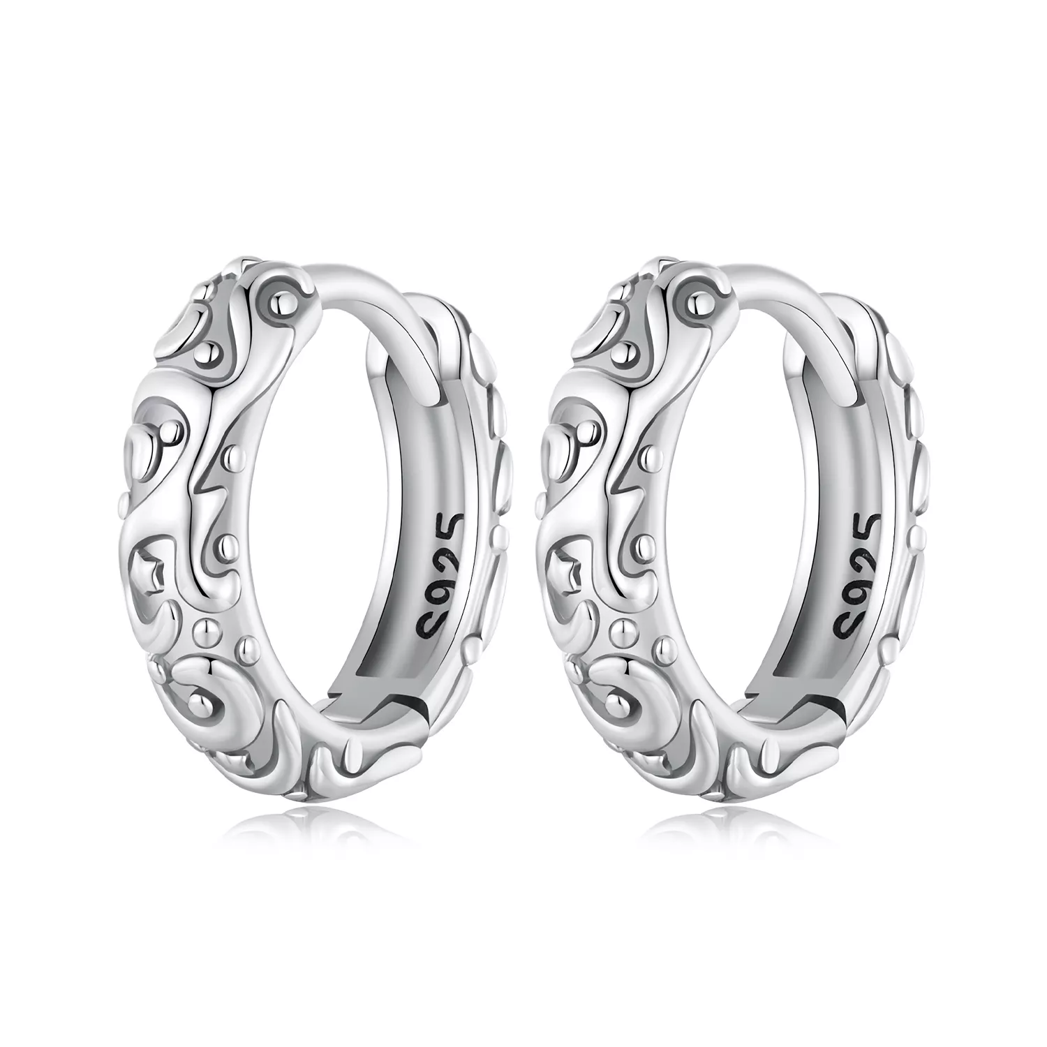 aros de estilo pandora con patrón retro sce1659