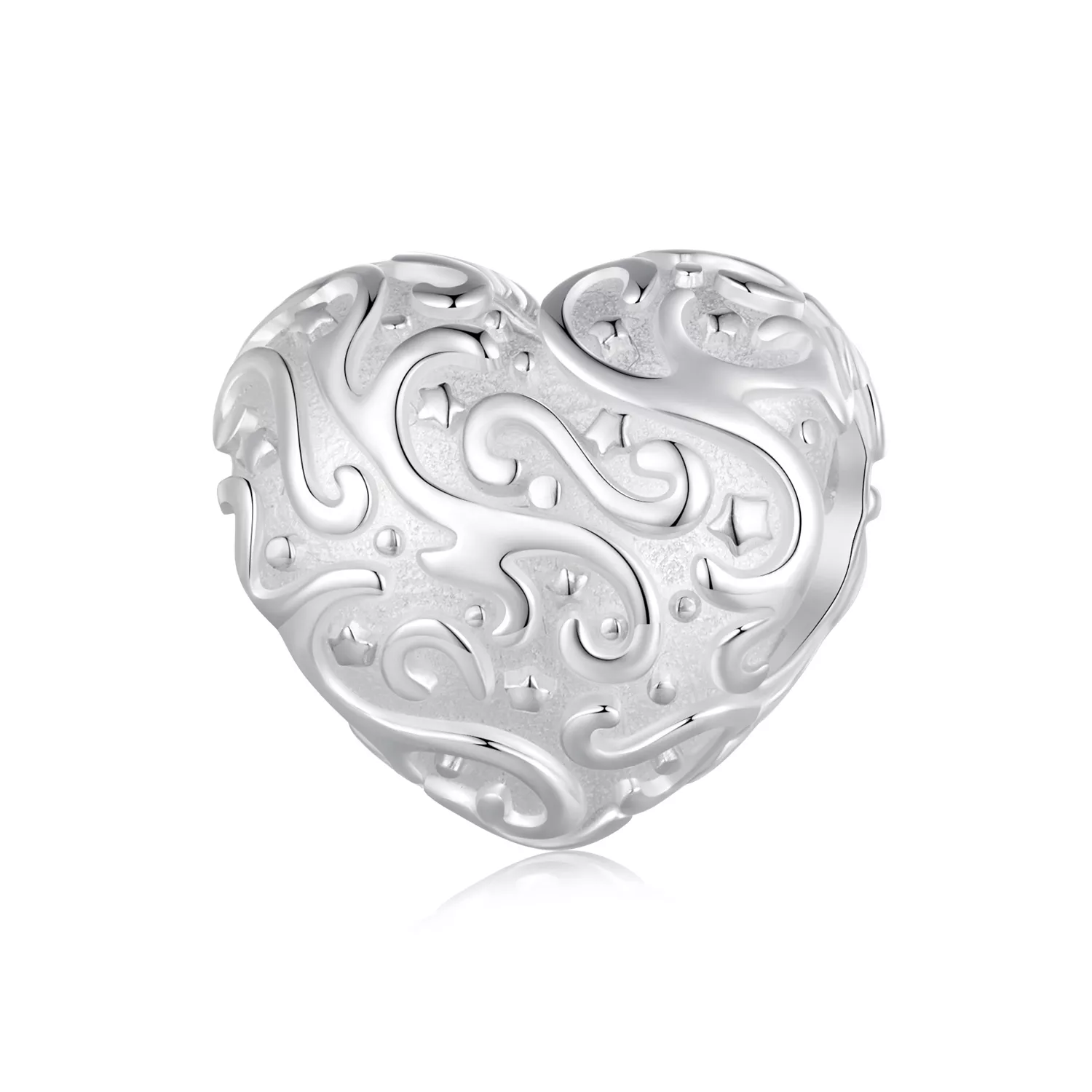 charm con forma de corazón con patrón estilo pandora scc2618