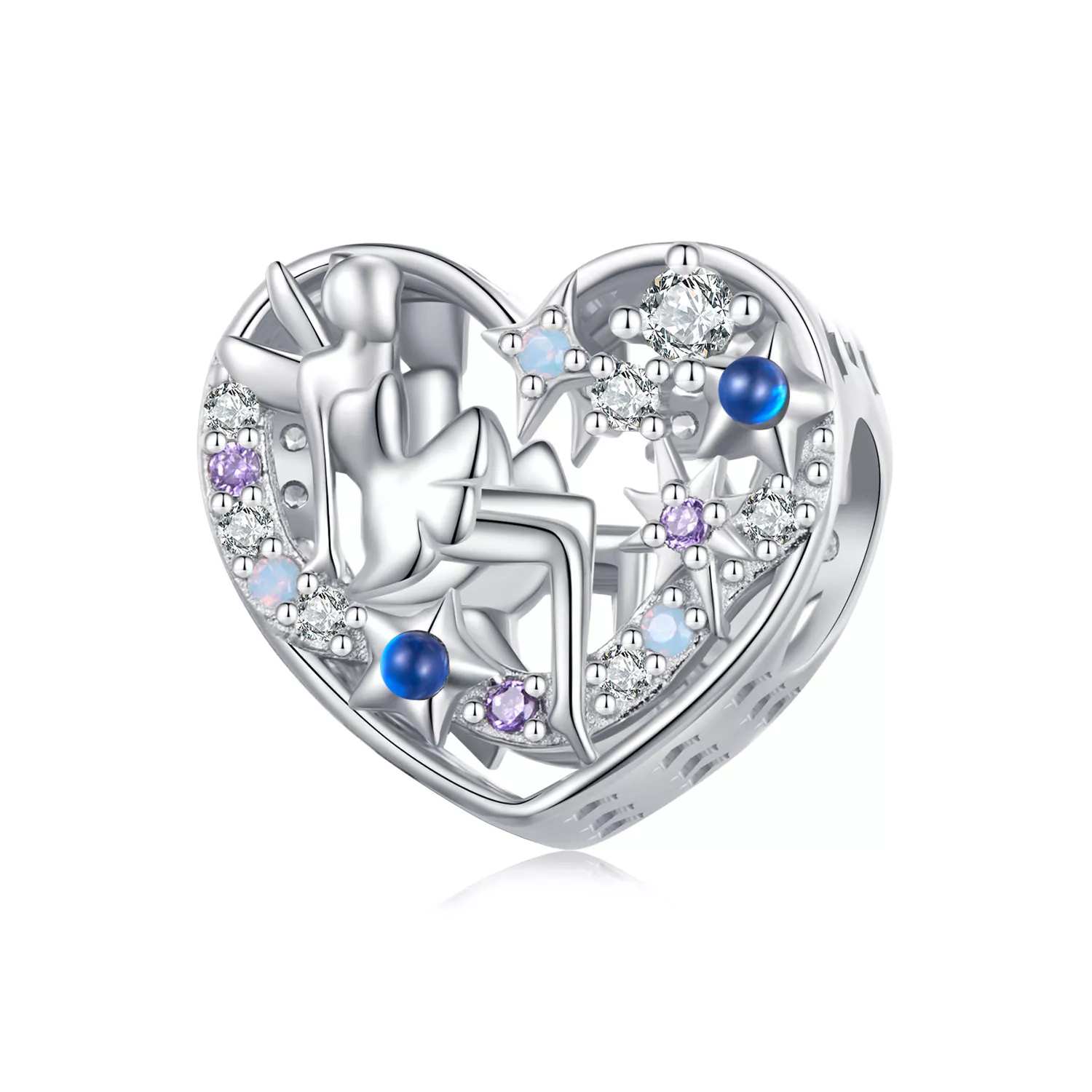 charm de corazón de elfo del día y la noche en estilo pandora scc2553