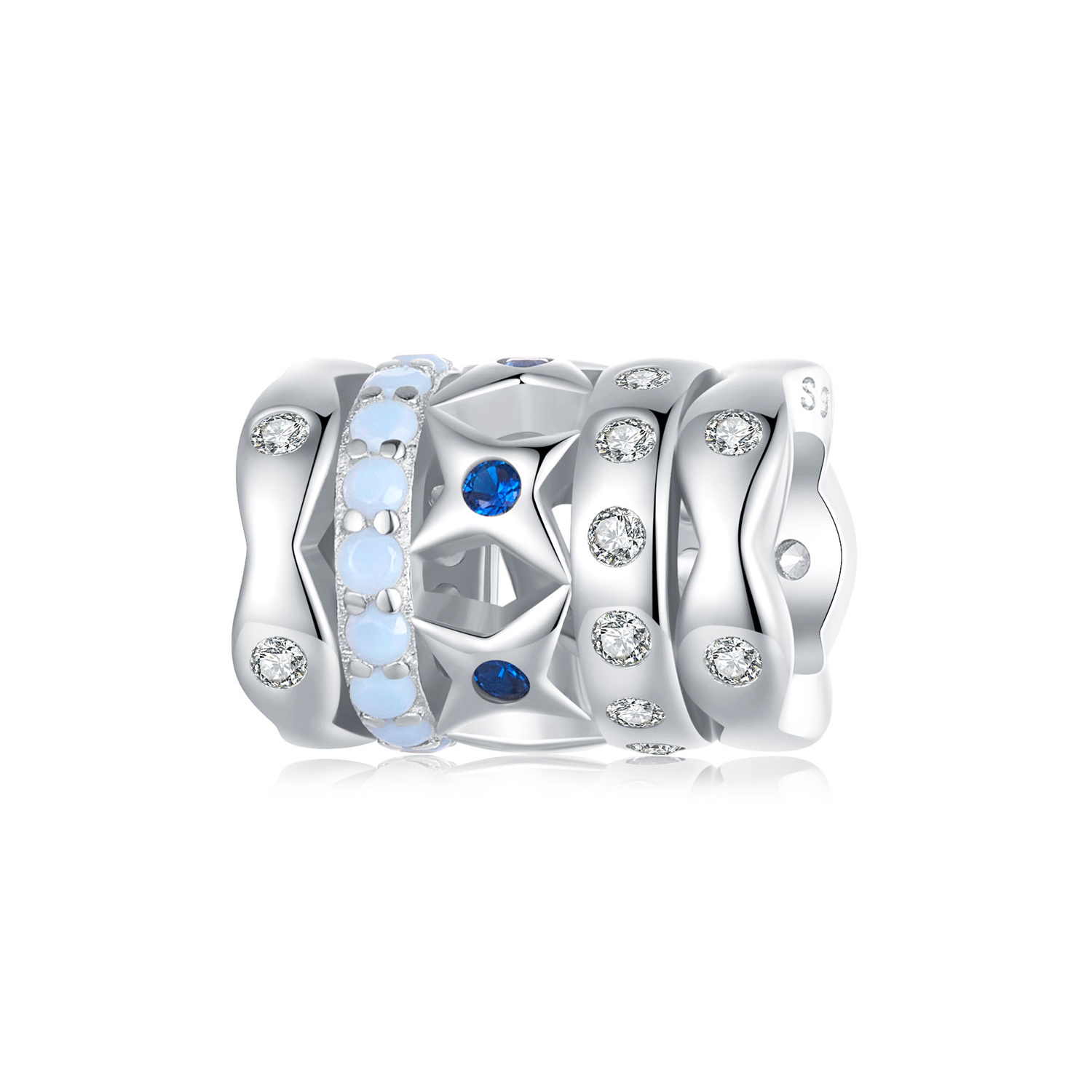 charm de estilo pandora con estrella azul bsc919