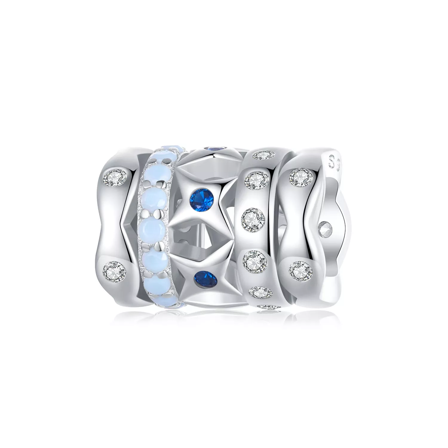 charm de estilo pandora con estrella azul bsc919