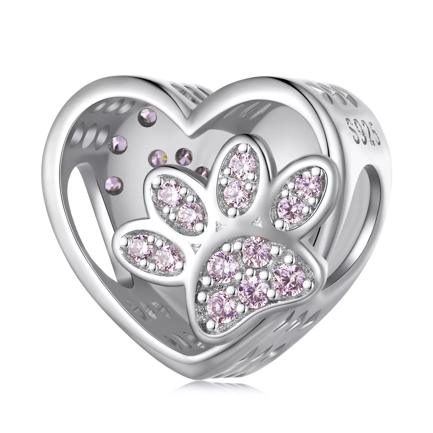 charm de estilo pandora con lindas huellas de mascotas que se pueden grabar scc1191 a
