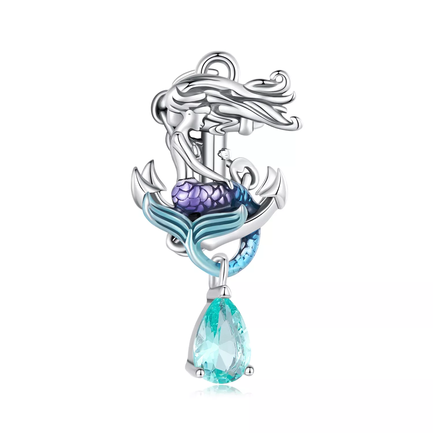 charm estilo pandora con ancla de sirena bsc903